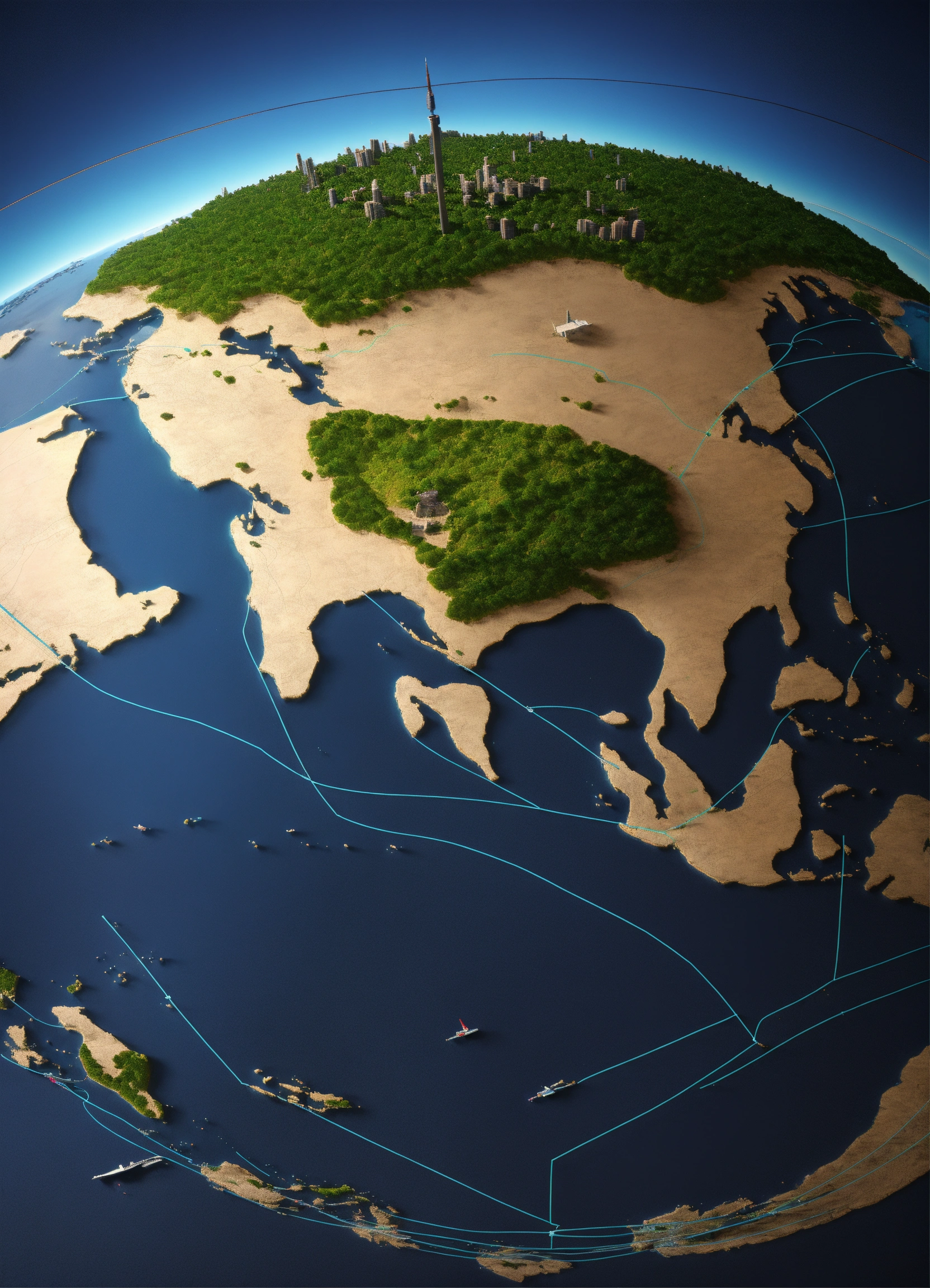 Lexica - A 3d world map in the shape of a globe with a line moving to ...