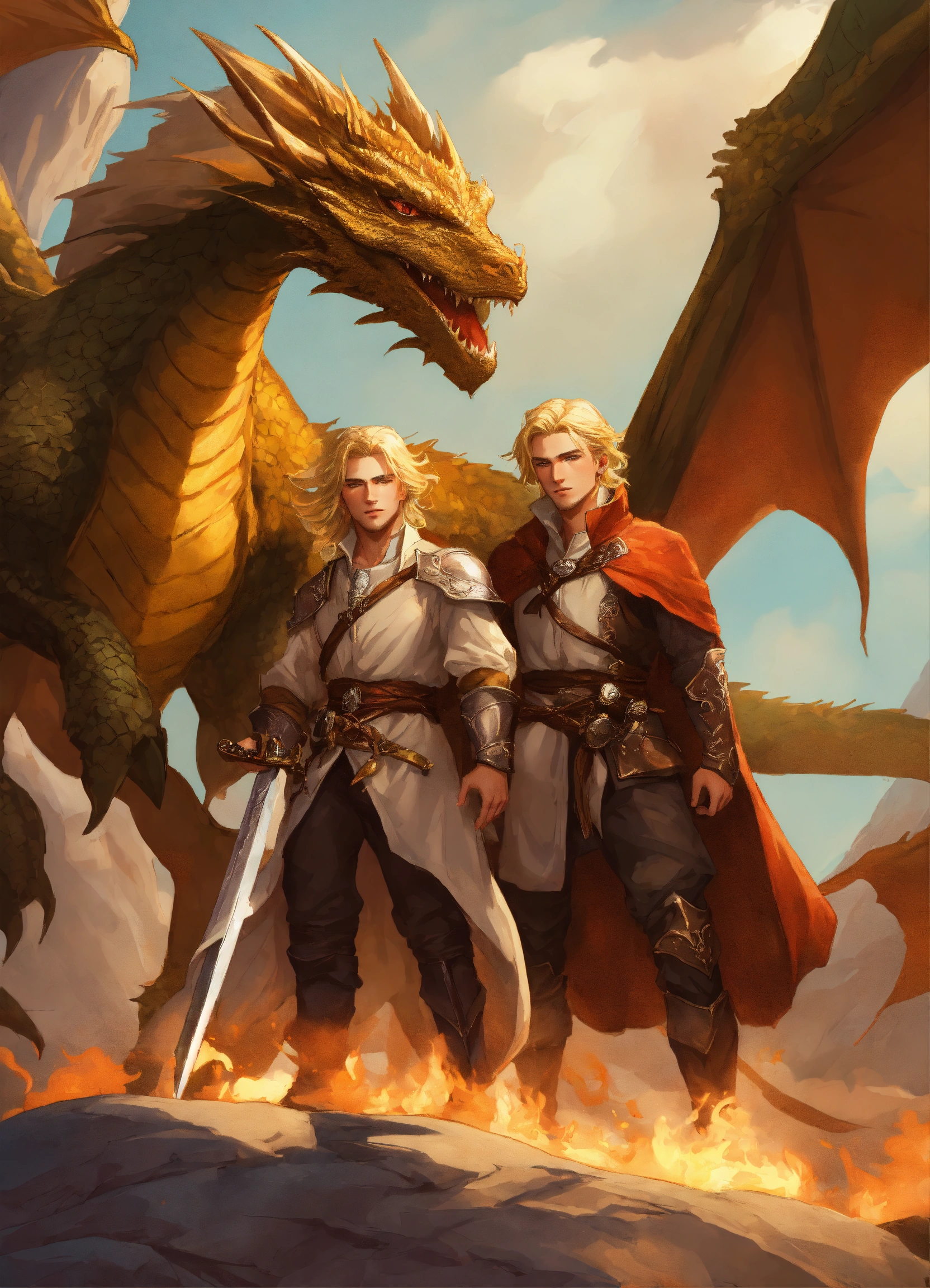 Lexica - Two blond haired handsome brothers with dragon magic d&d ...