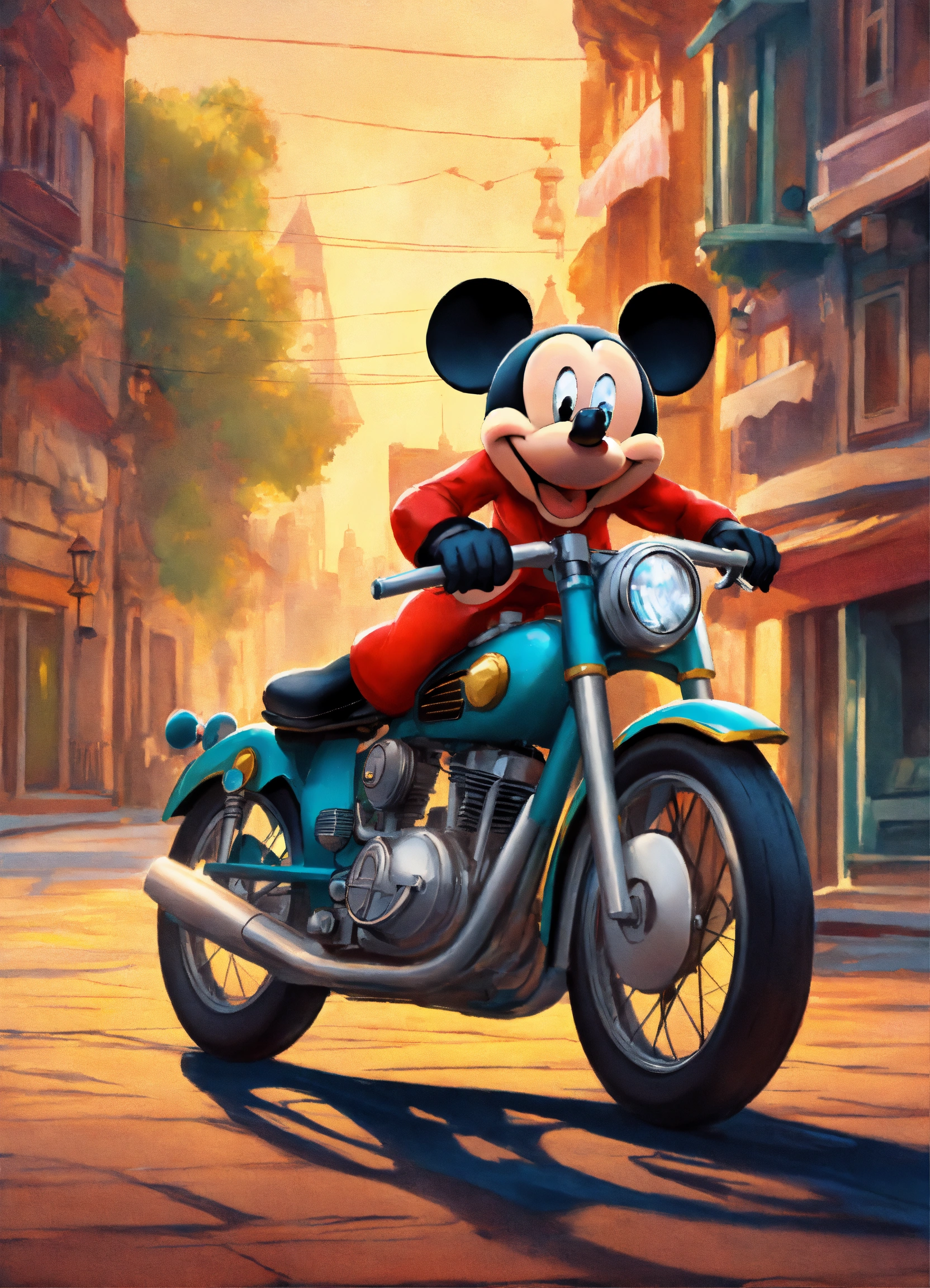 Lexica - Mickey rides a motorbike