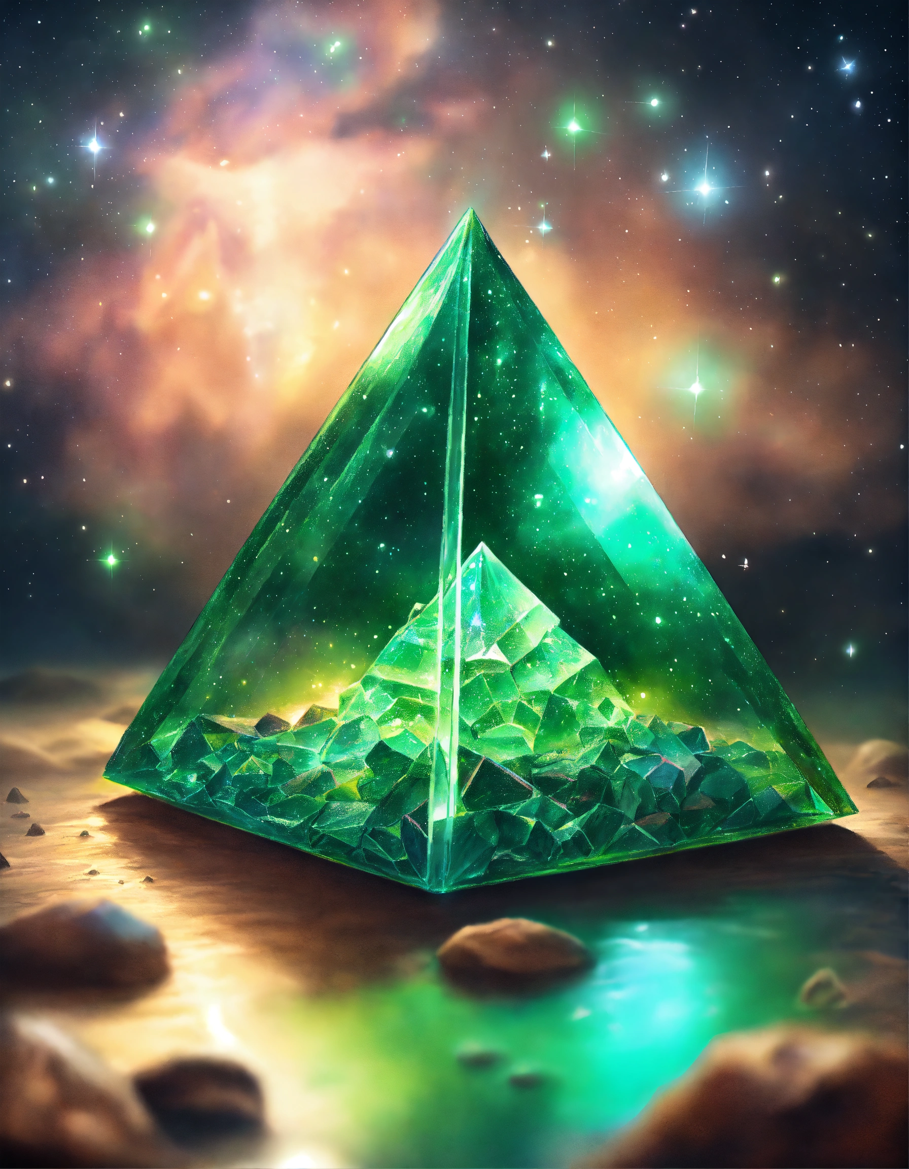 Lexica - Realistic colored pencil drawing of a green transparent ...