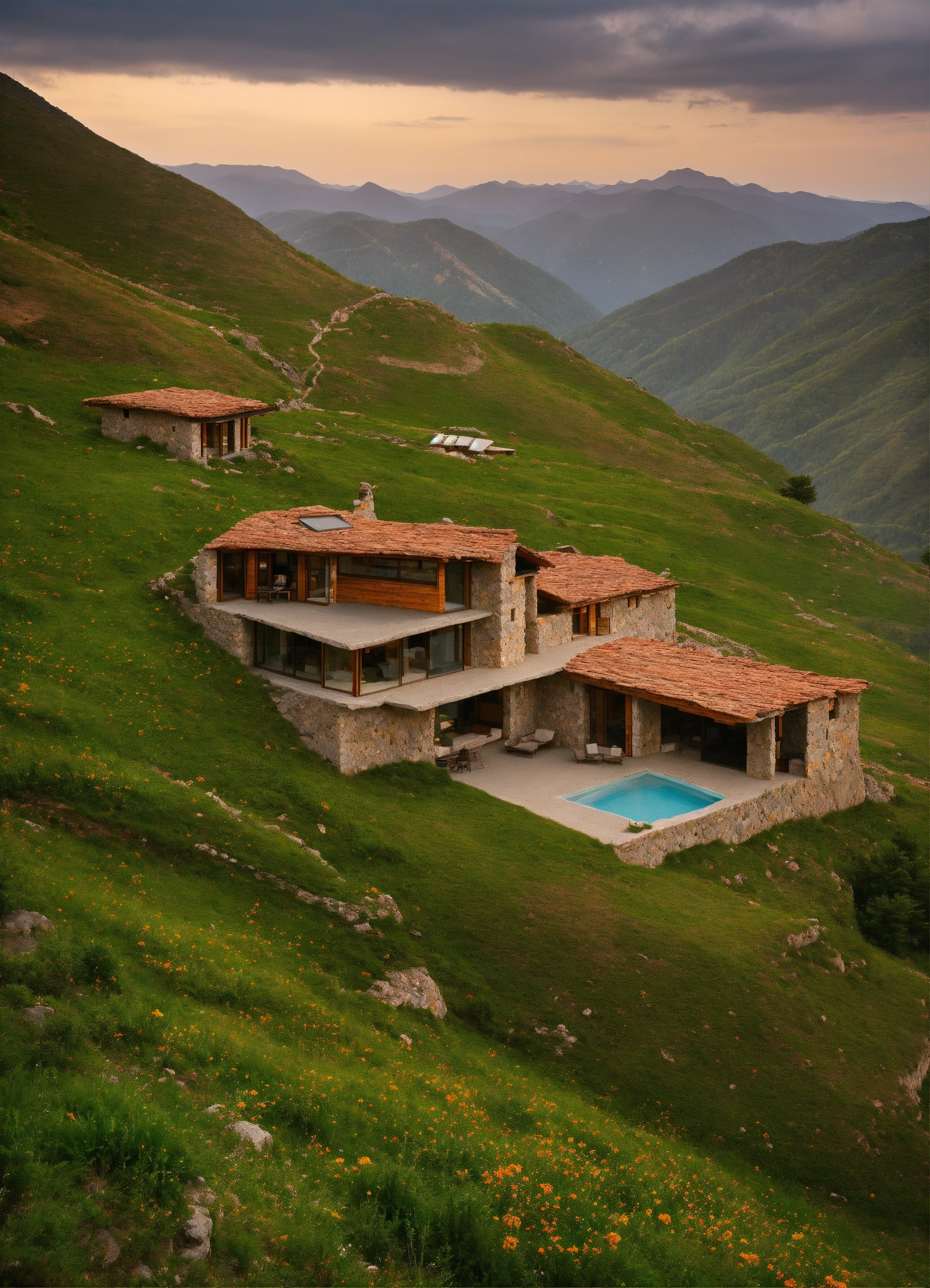 Lexica - Homes made of rock embedded in moutains