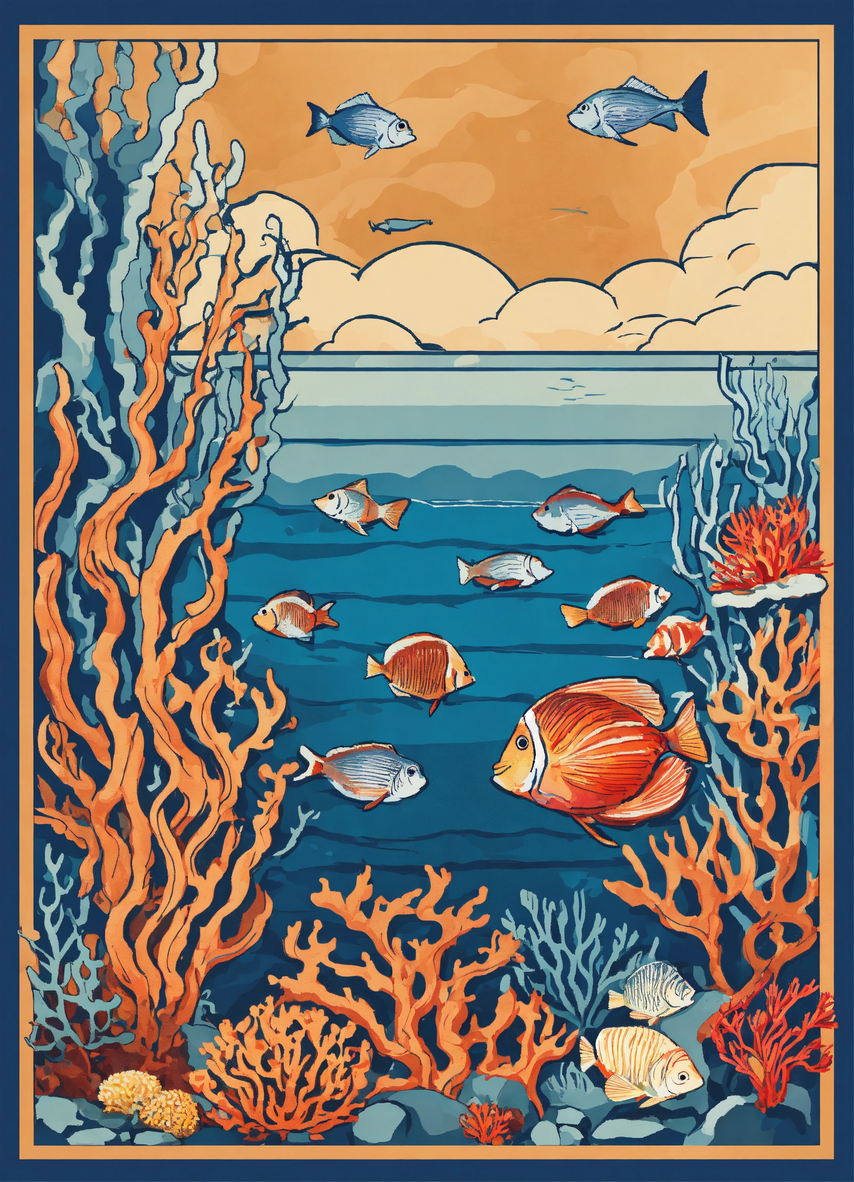 Lexica - Simple vector design of a reef to decorate a seafood ...