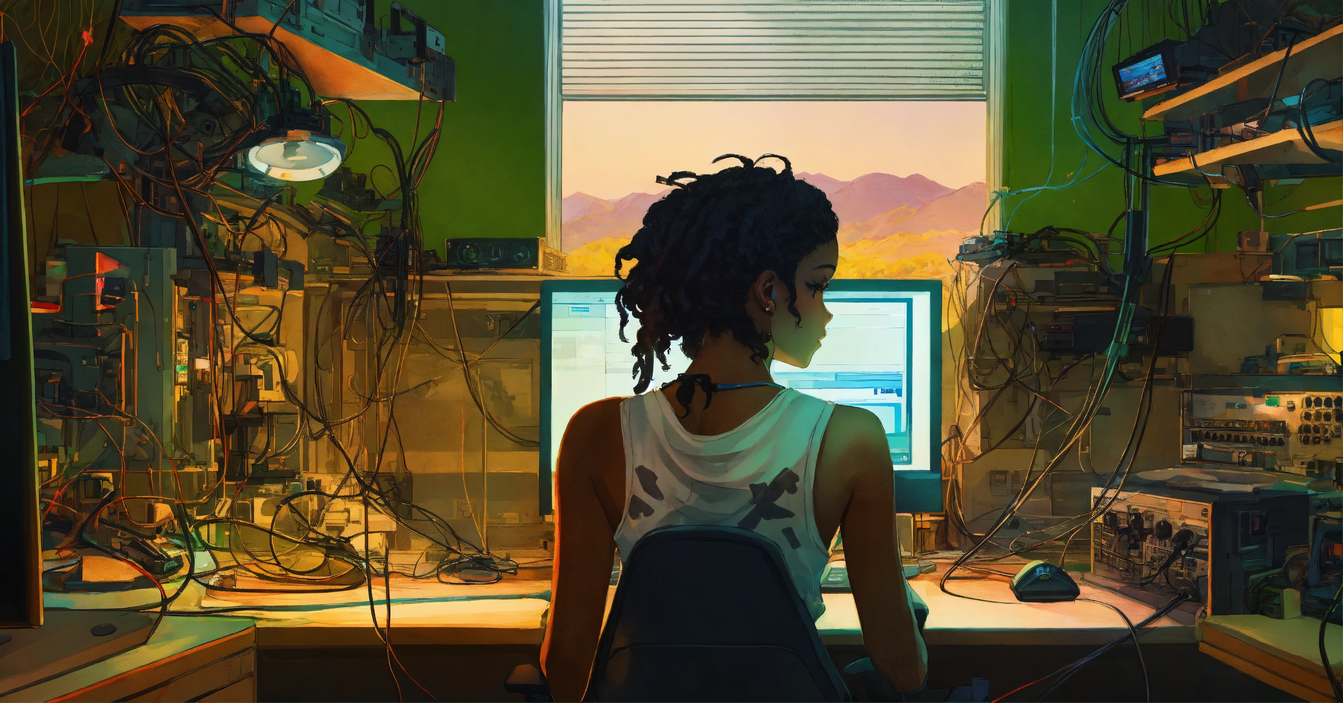 Lexica - Portrait photography of a hip hop girl, in a laboratory full ...