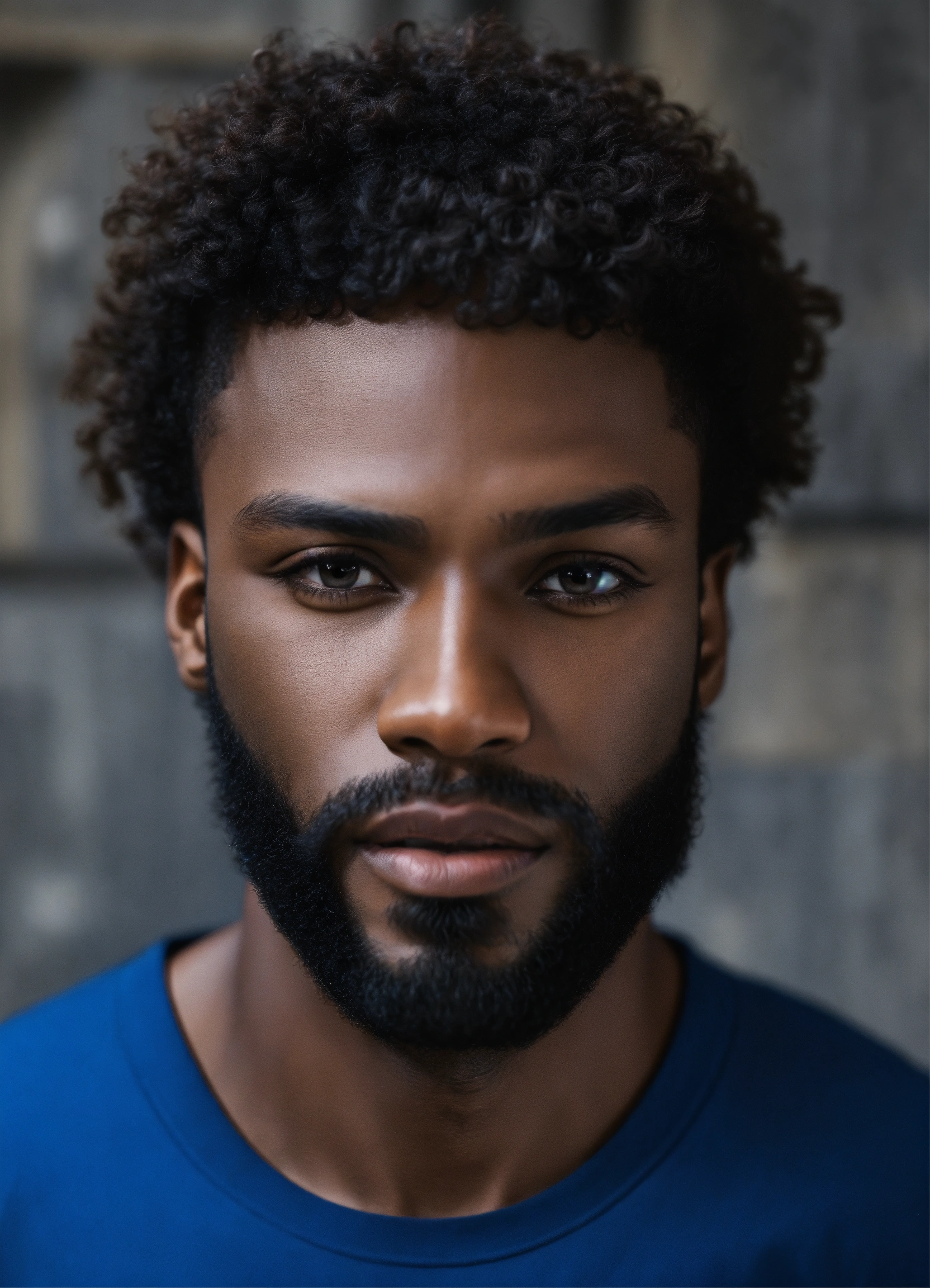 Lexica Stunning Black Man Low Hair Cut Beard Dark Eyes Dark Skin 5002