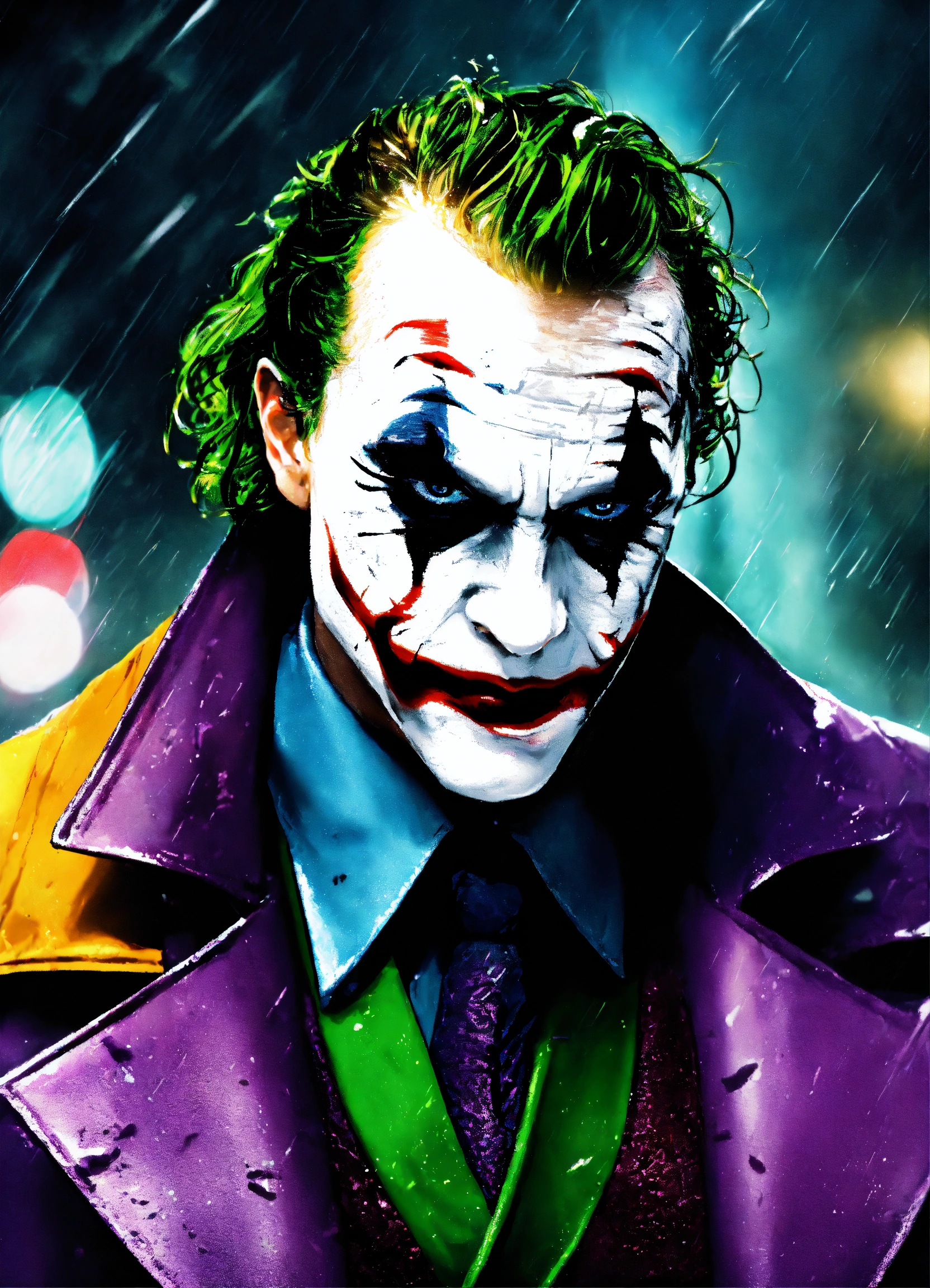 Lexica - Joker, perfil, lluvia de fondo, HD