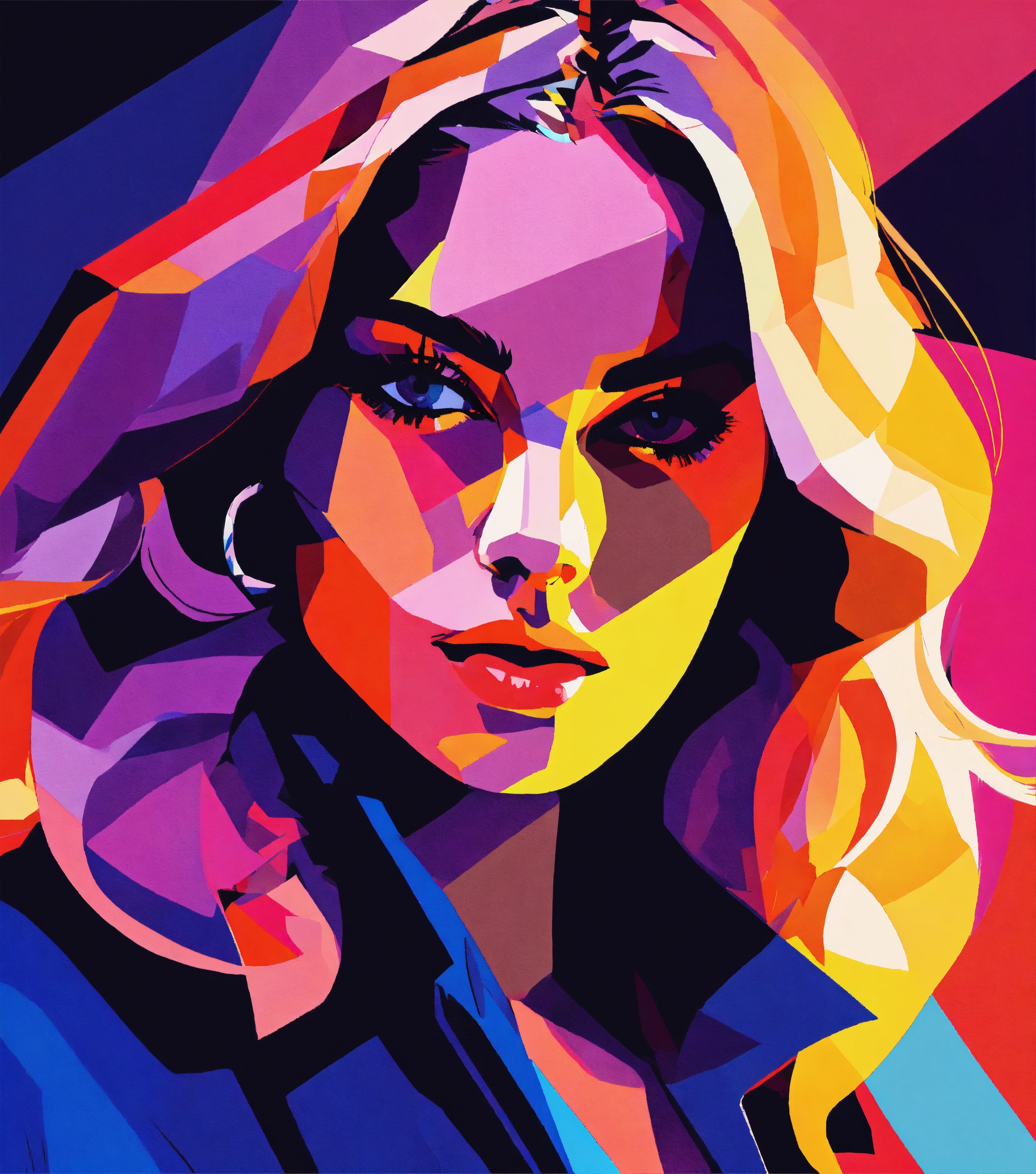 Lexica - Simplified abstract illustration of close up portrait of ...