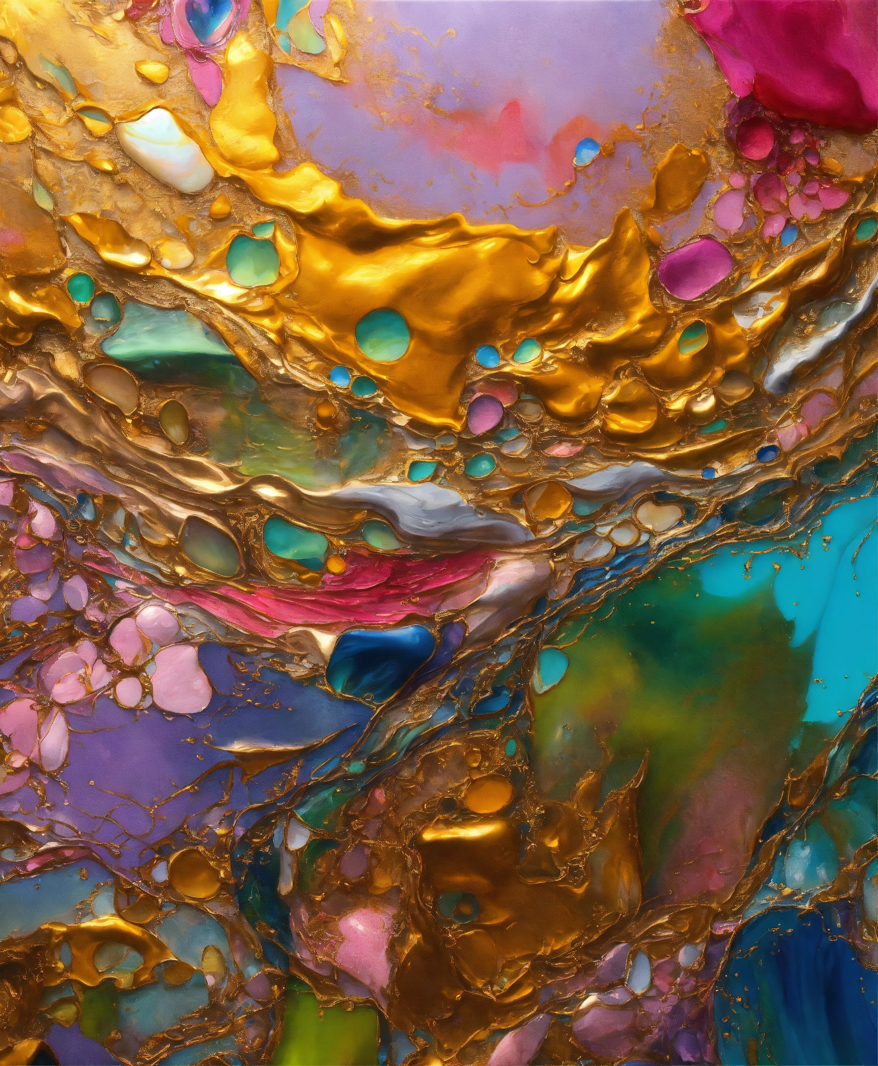 Lexica - Colorful abstract painting oil and water complex complicated ...