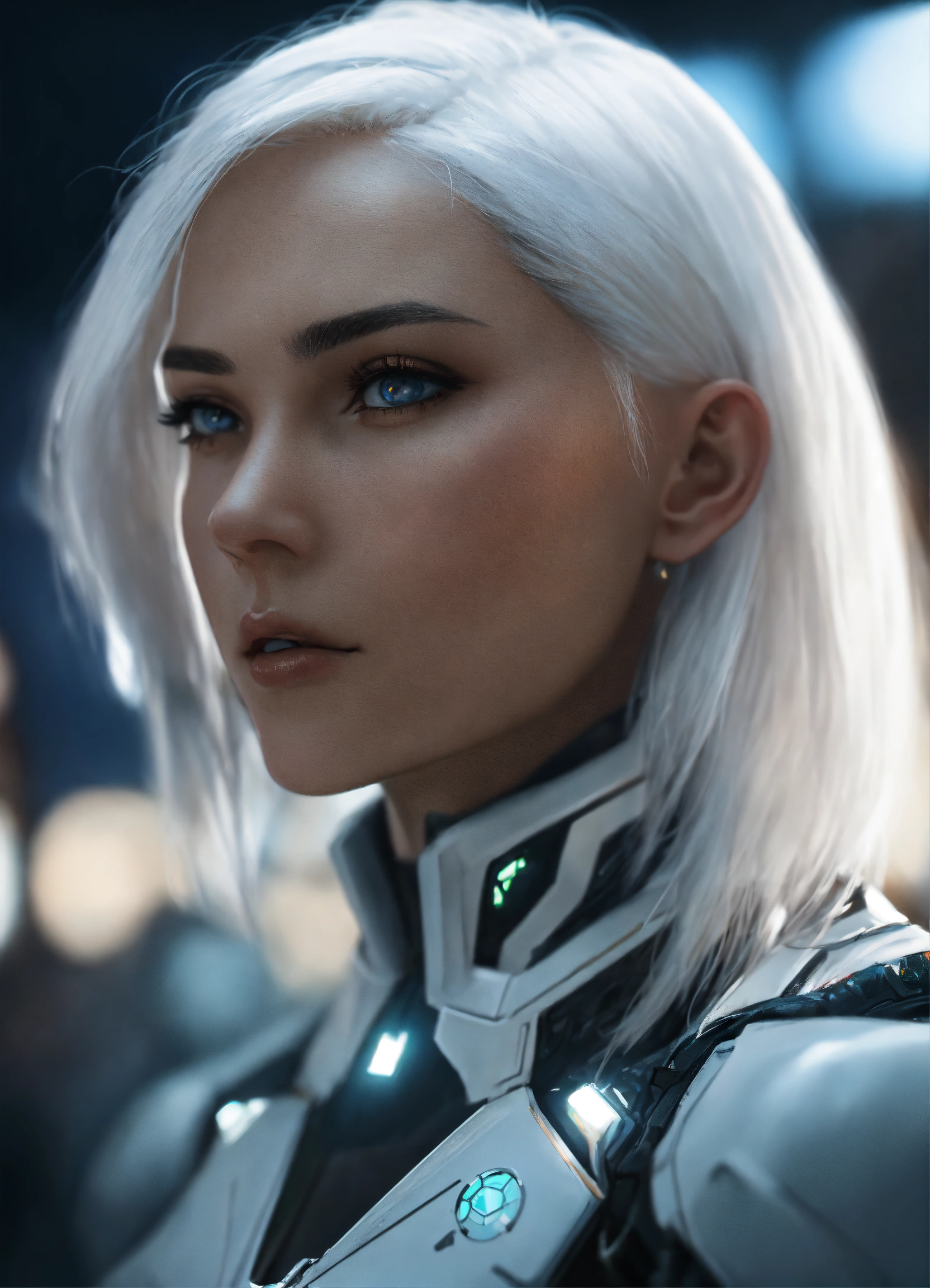 Lexica - Oktyabrina Maximova, white hair, dark future sci-fi, ambient ...