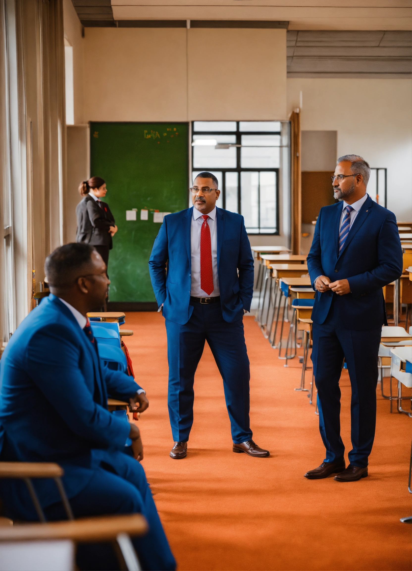 Lexica - Well dressed school principals talking in a super ultra moden ...