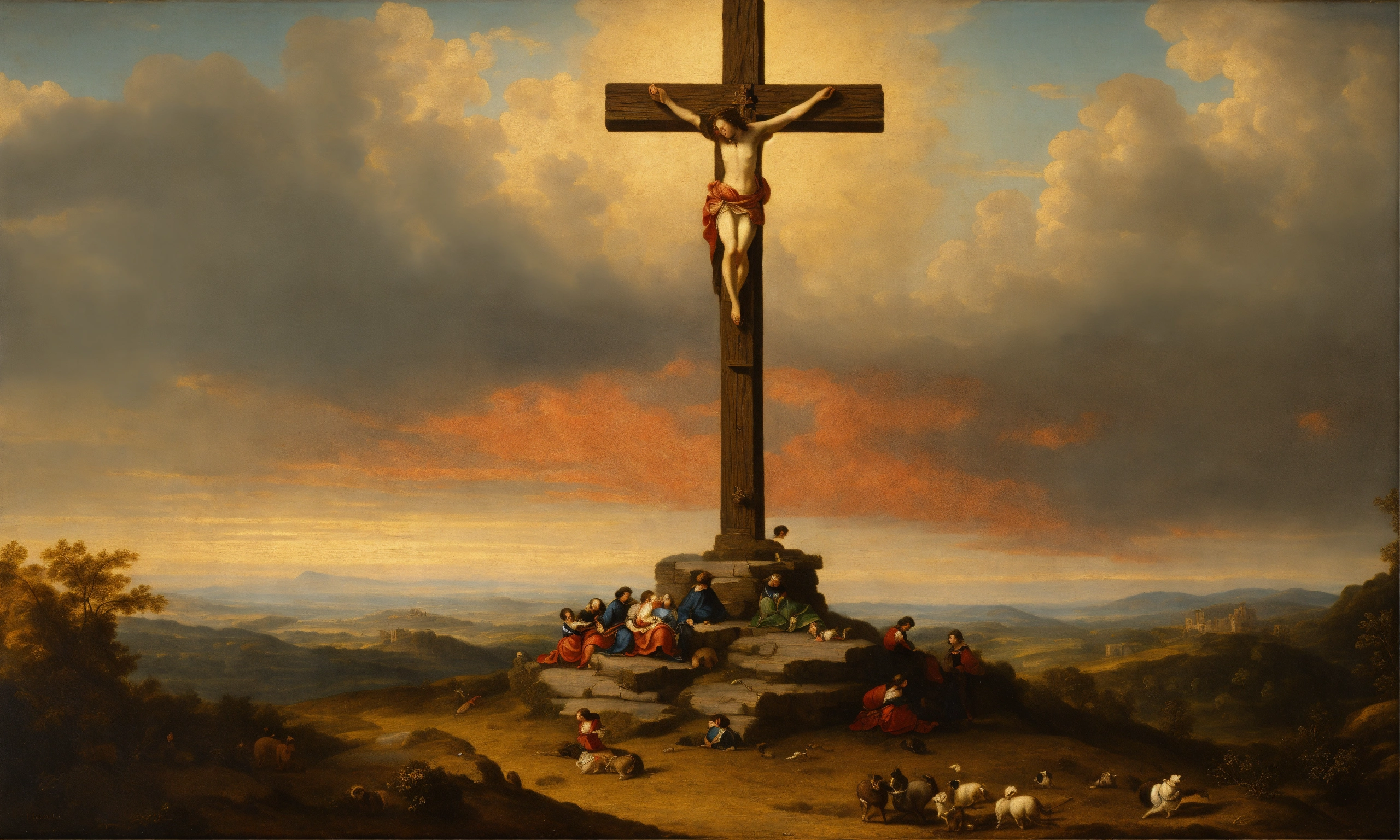 Lexica - Renaissance oil painting of a wooden cross