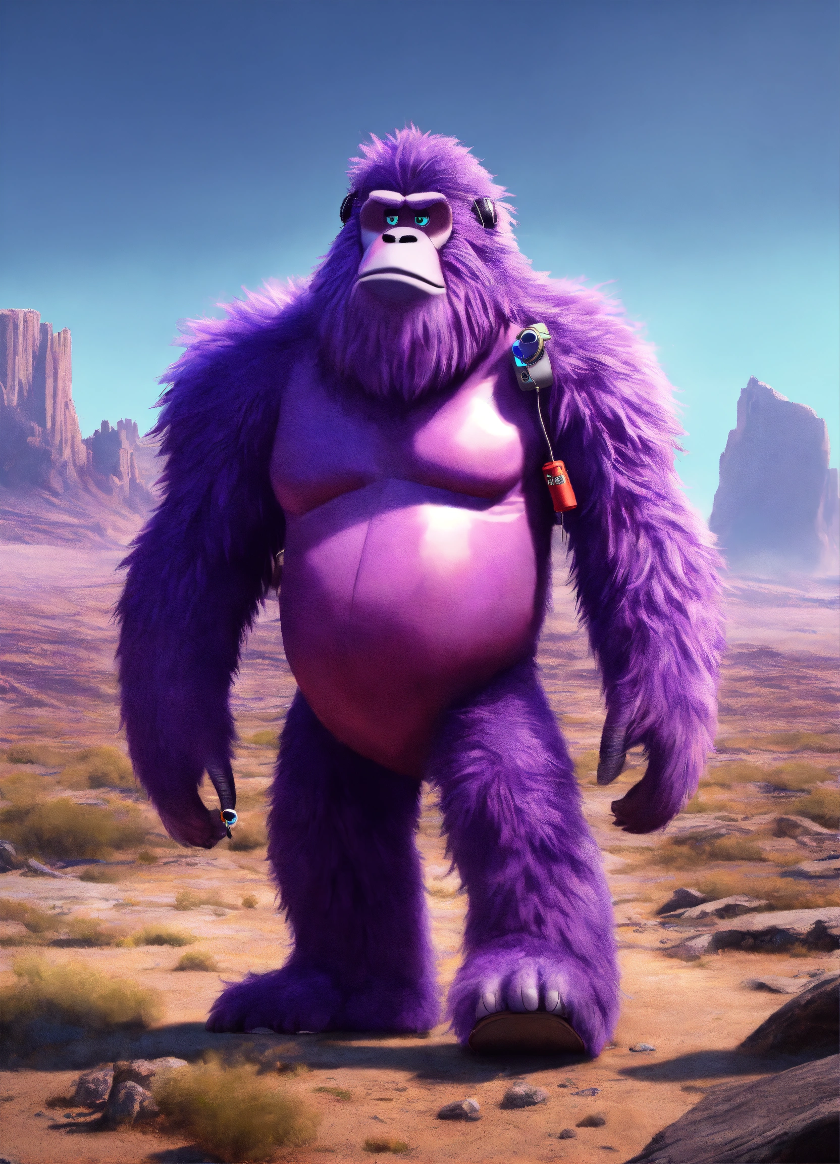 Lexica - Zoom out on the full body of a big, fun loving, hairy, tall ...