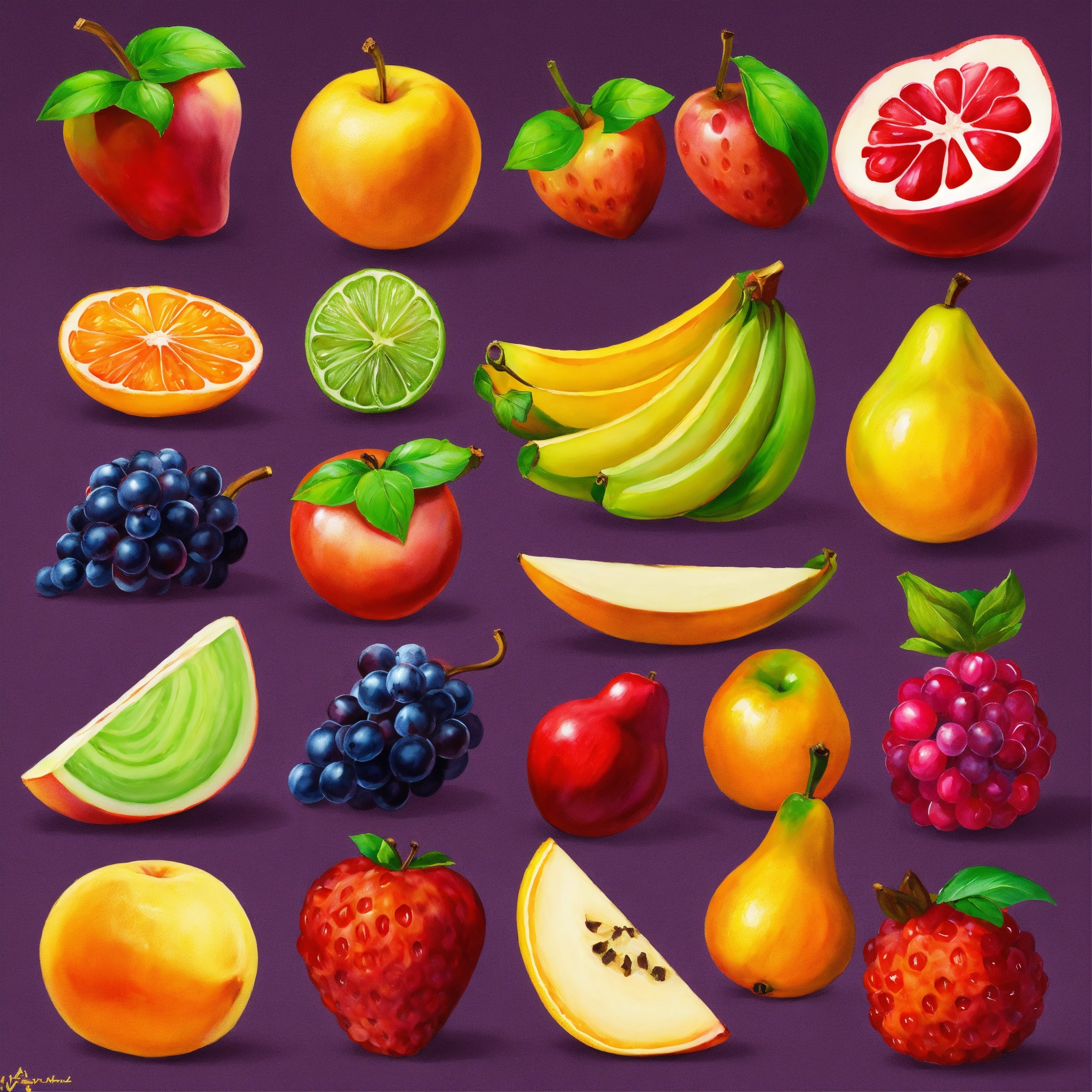 Lexica - Various fruits props, separate isolate objects cards ...