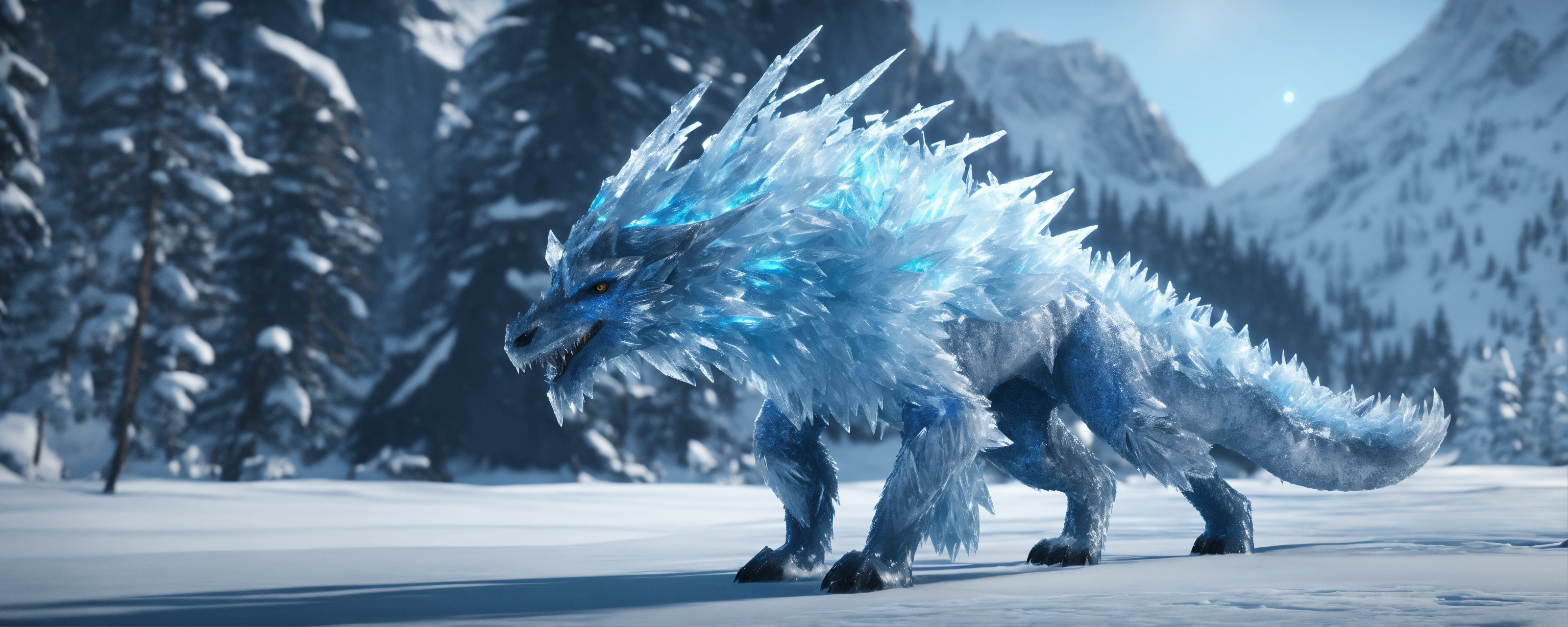Lexica - A ice mythical creature, 32k, UNREAL ENGINE