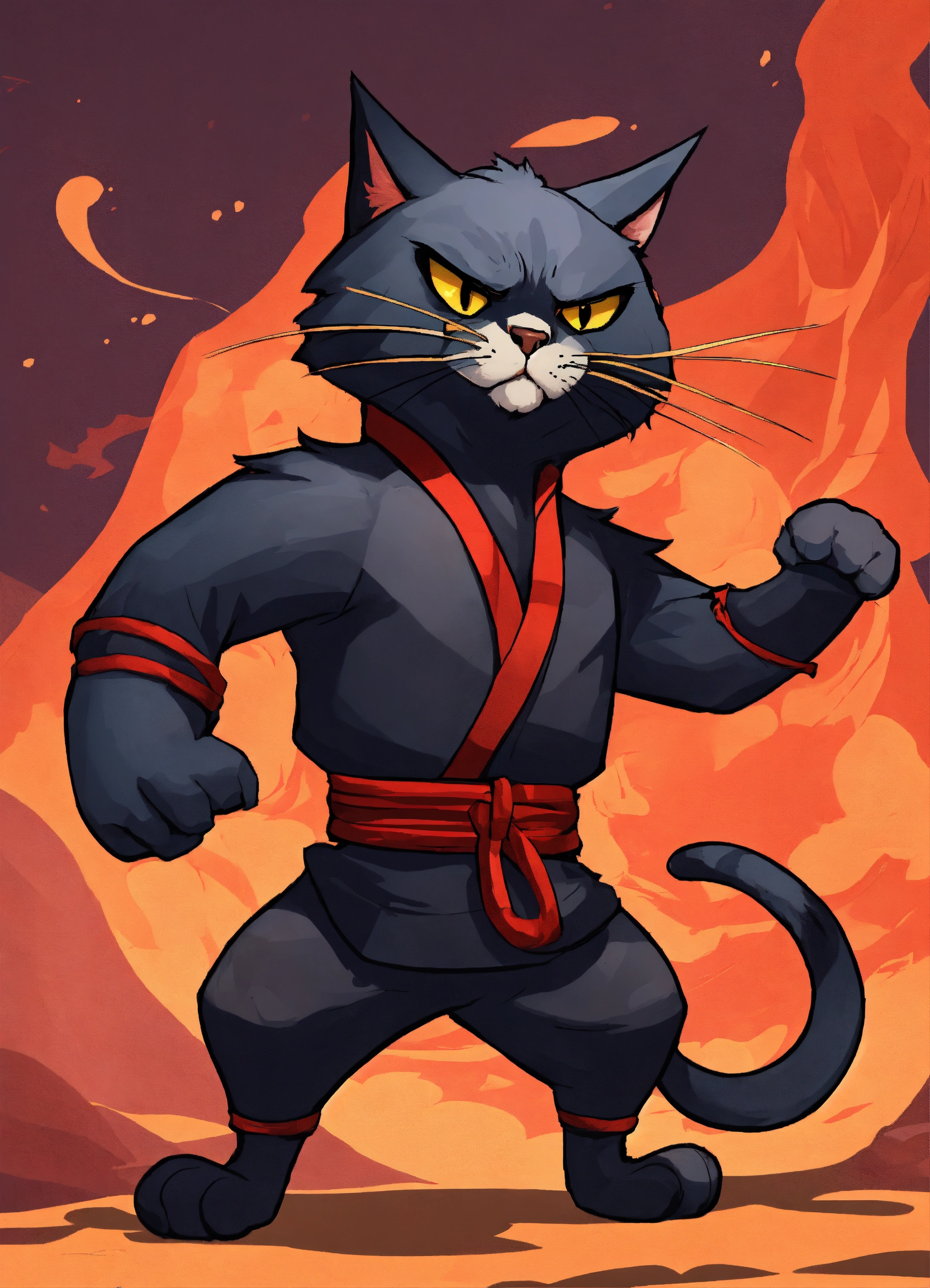 Lexica - CREATE A MEAN, EVIL, KUNG FU FIGHTING CAT, FULL BODY, CARTOON ...