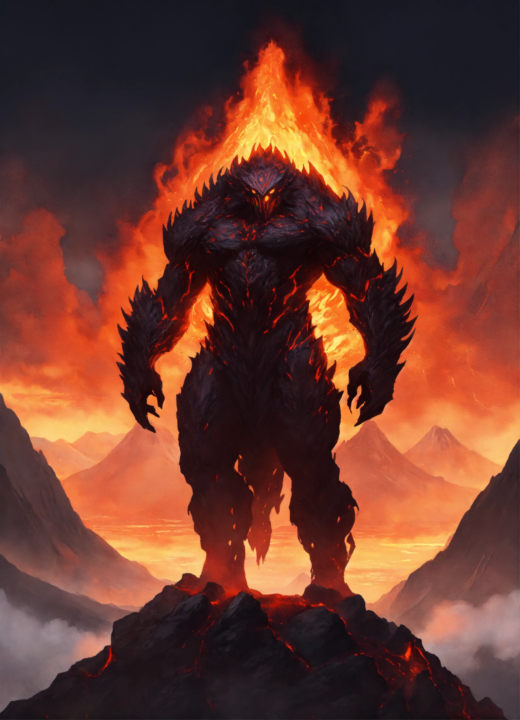 Lexica - A faceless fantasy monster that is a guardian of the volcanos ...