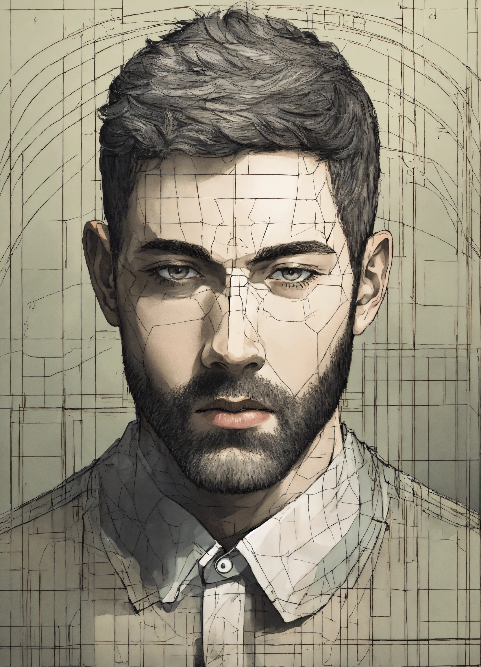 Lexica - Illustration of man facing front