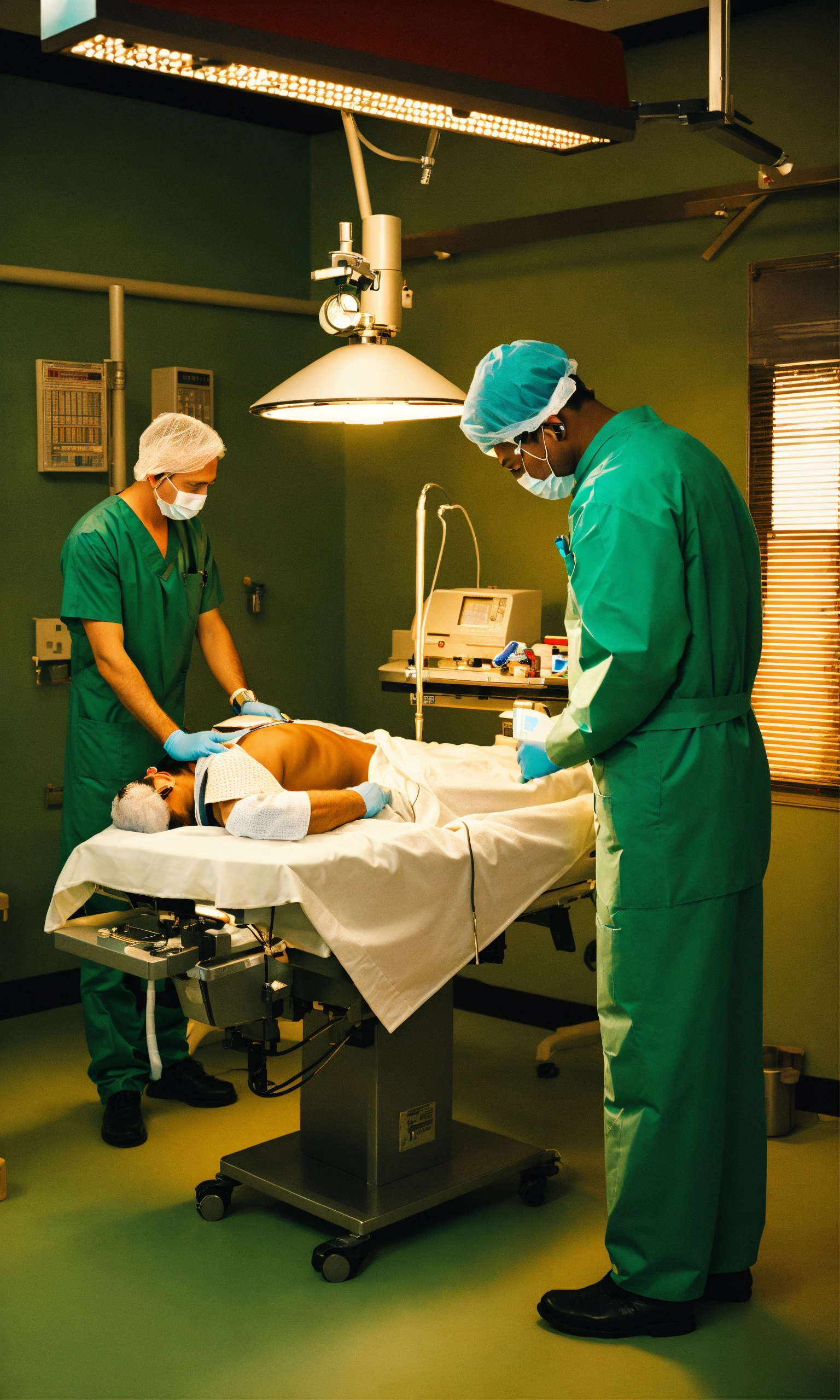 Lexica - A man sitting at a operating table and the doctor getting ...