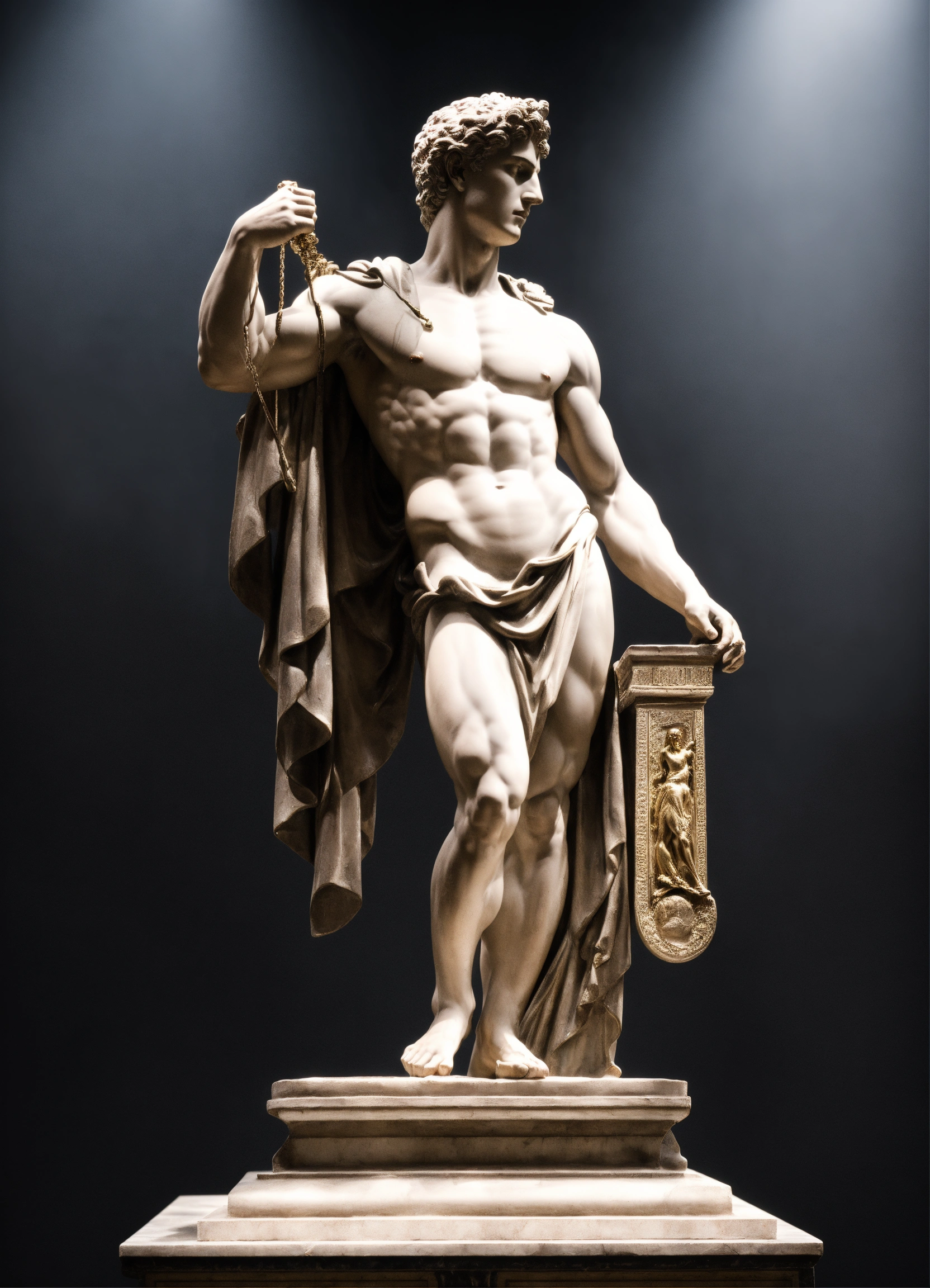 Lexica - Statue of a young muscular greek god out of withe marbel ...