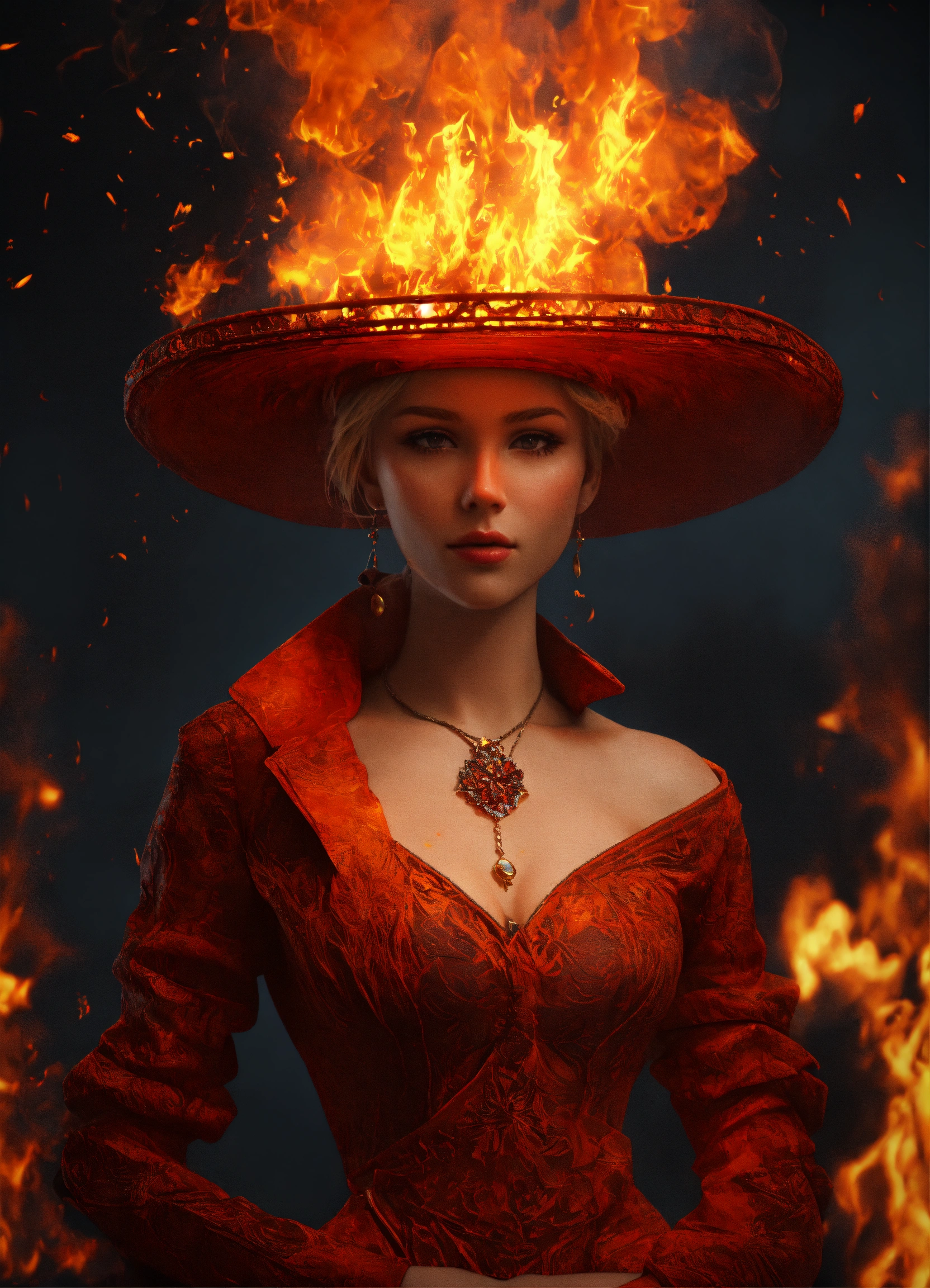 Lexica - Pyromaniac woman 3D art