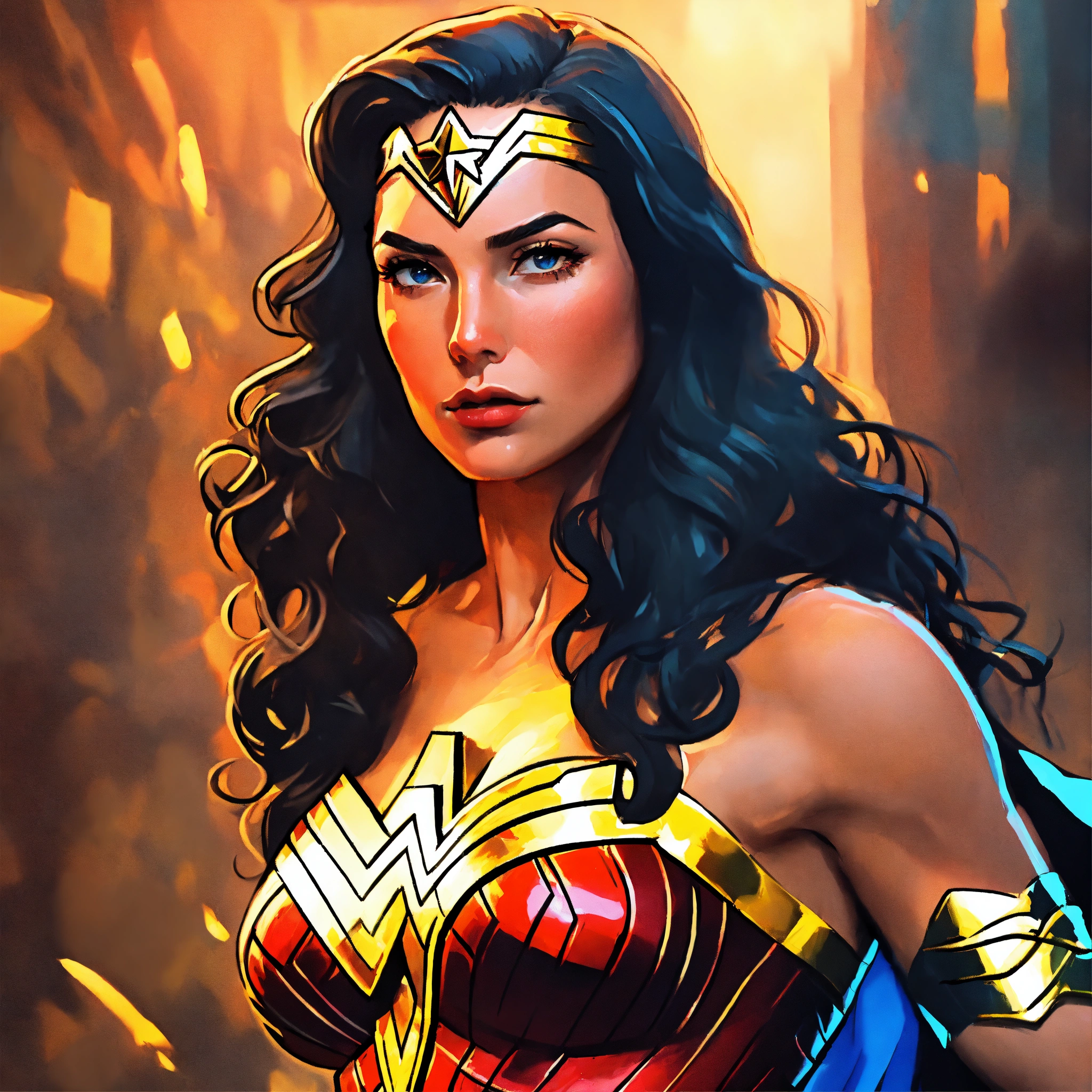 Lexica - Wonder Woman, volumetric cartoon oil paint, 2D book ...