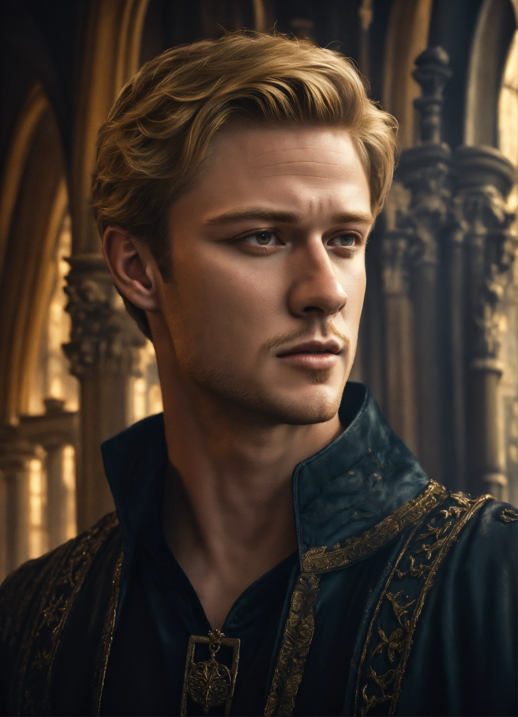 Lexica - Portrait of a handsome blond haired man similar to Ben ...