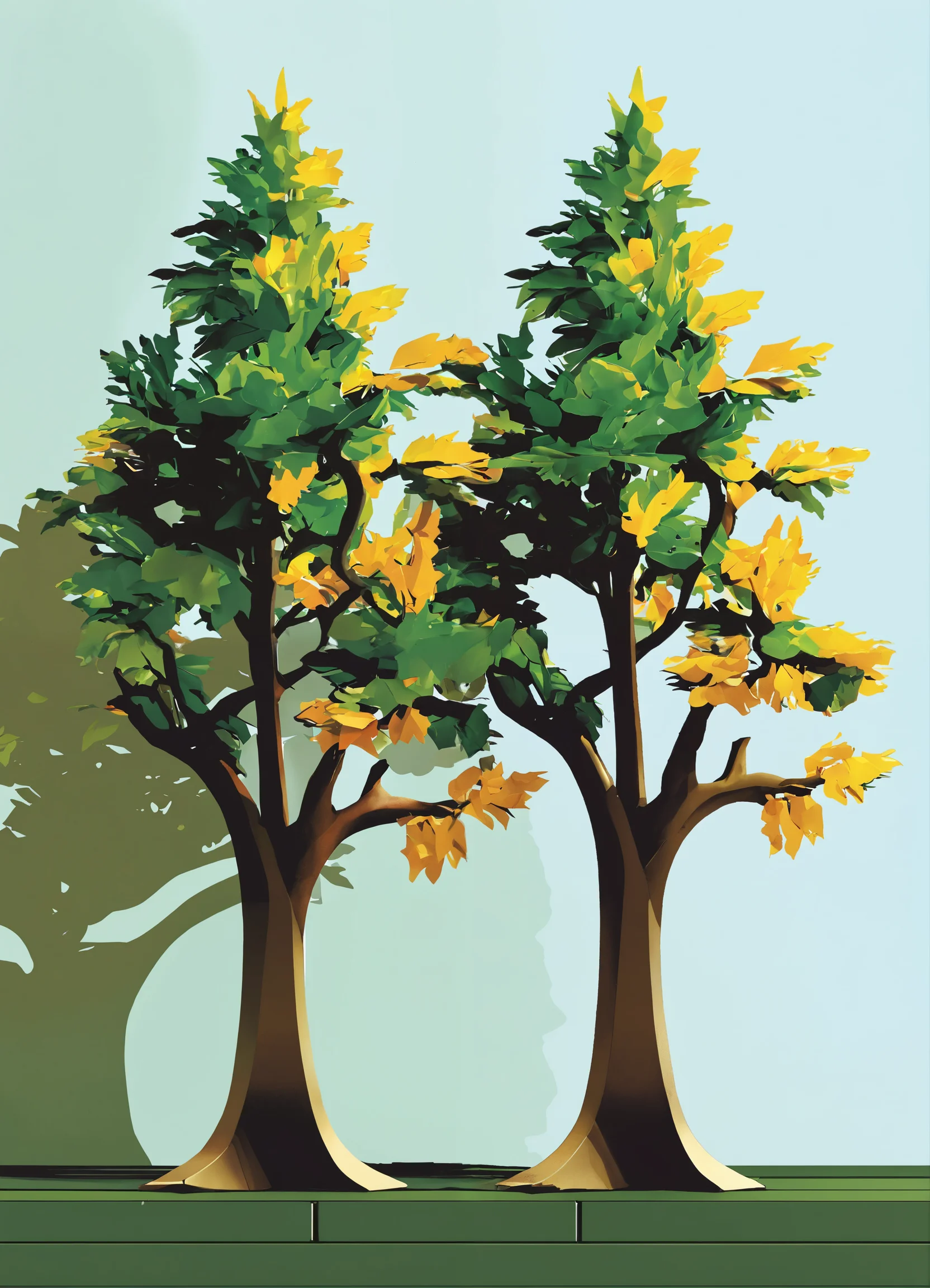 Lexica - Fake plastic trees, vector image