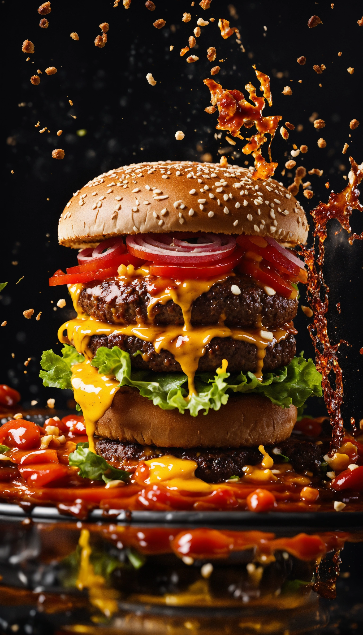 Lexica - “Capture dynamic splashes of food in flying food photography ...