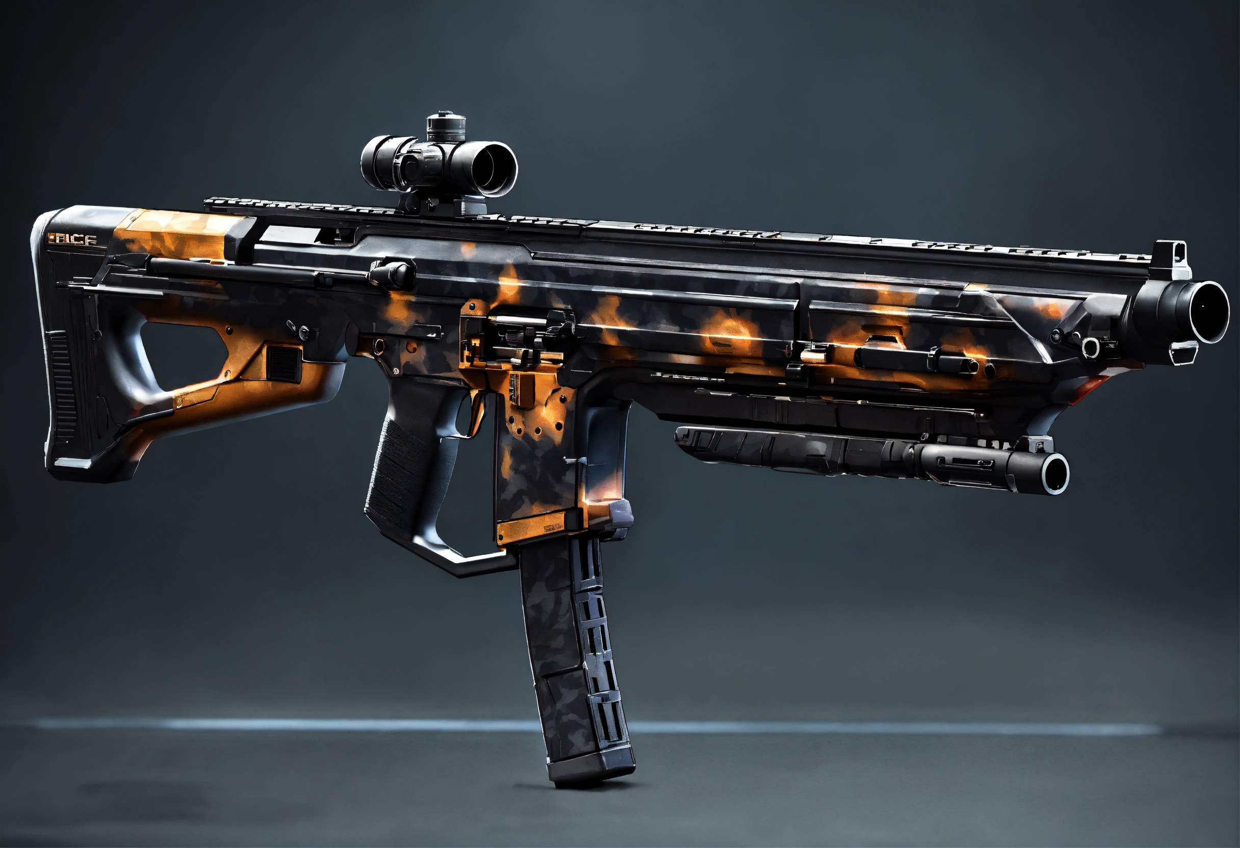 Lexica - Side view of the full image of a black camo sci fi energy ...