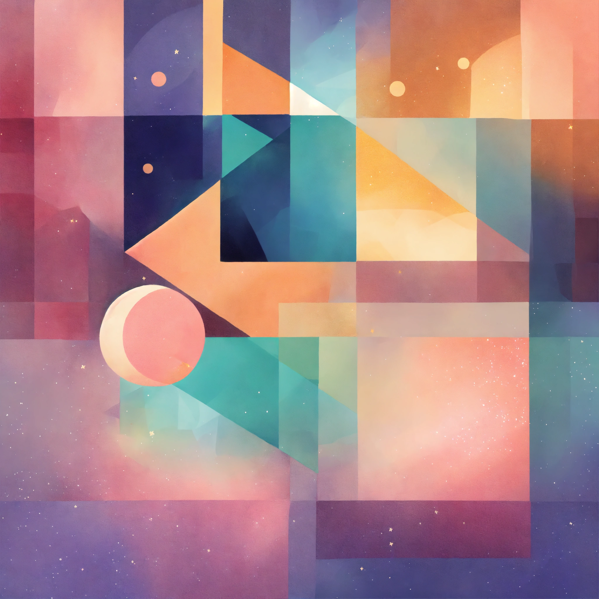 Lexica - Creative, soft colors, abstract, ombre, cubist, vibrant, stars