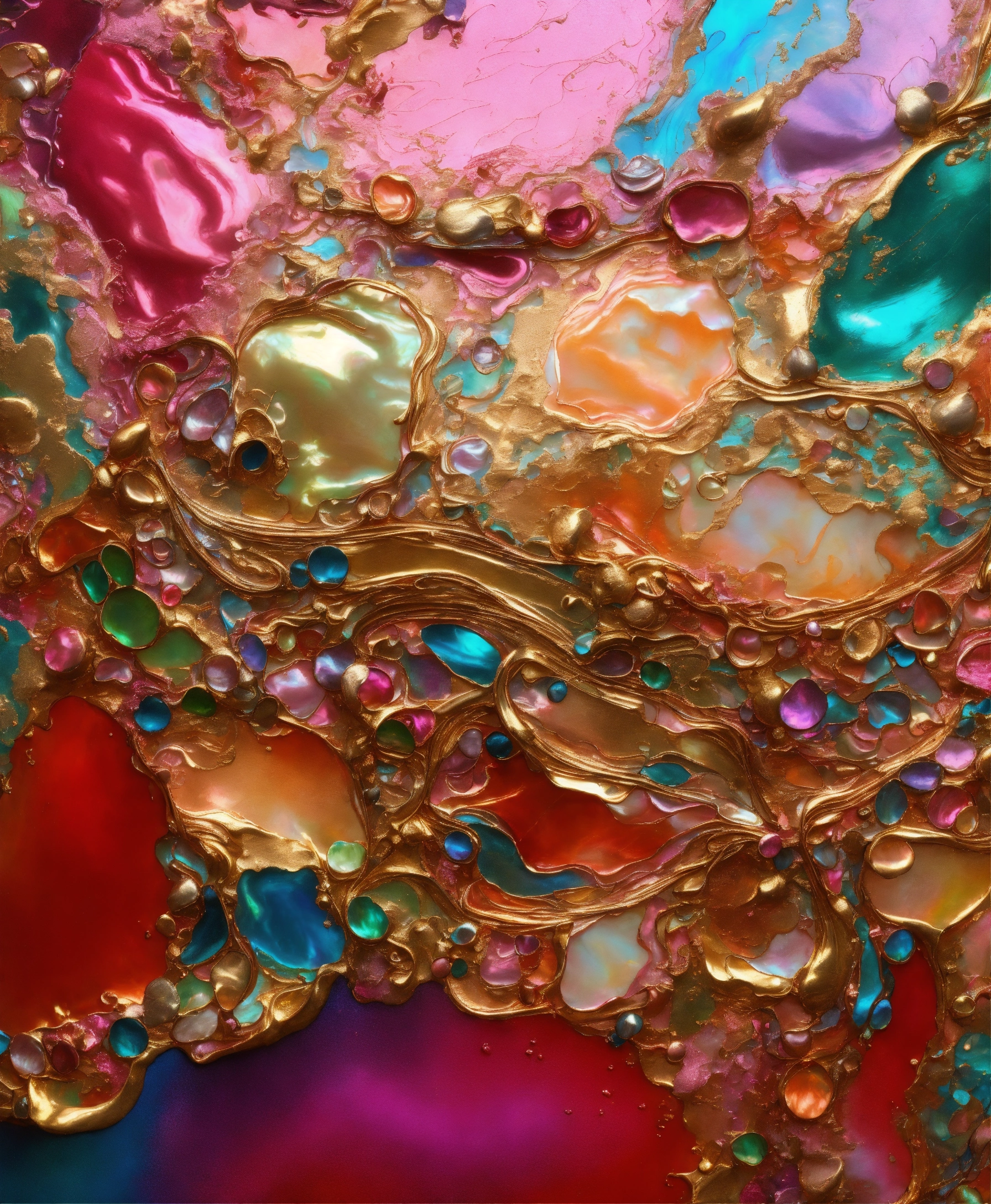 Lexica - Colorful abstract painting oil and water complex complicated ...