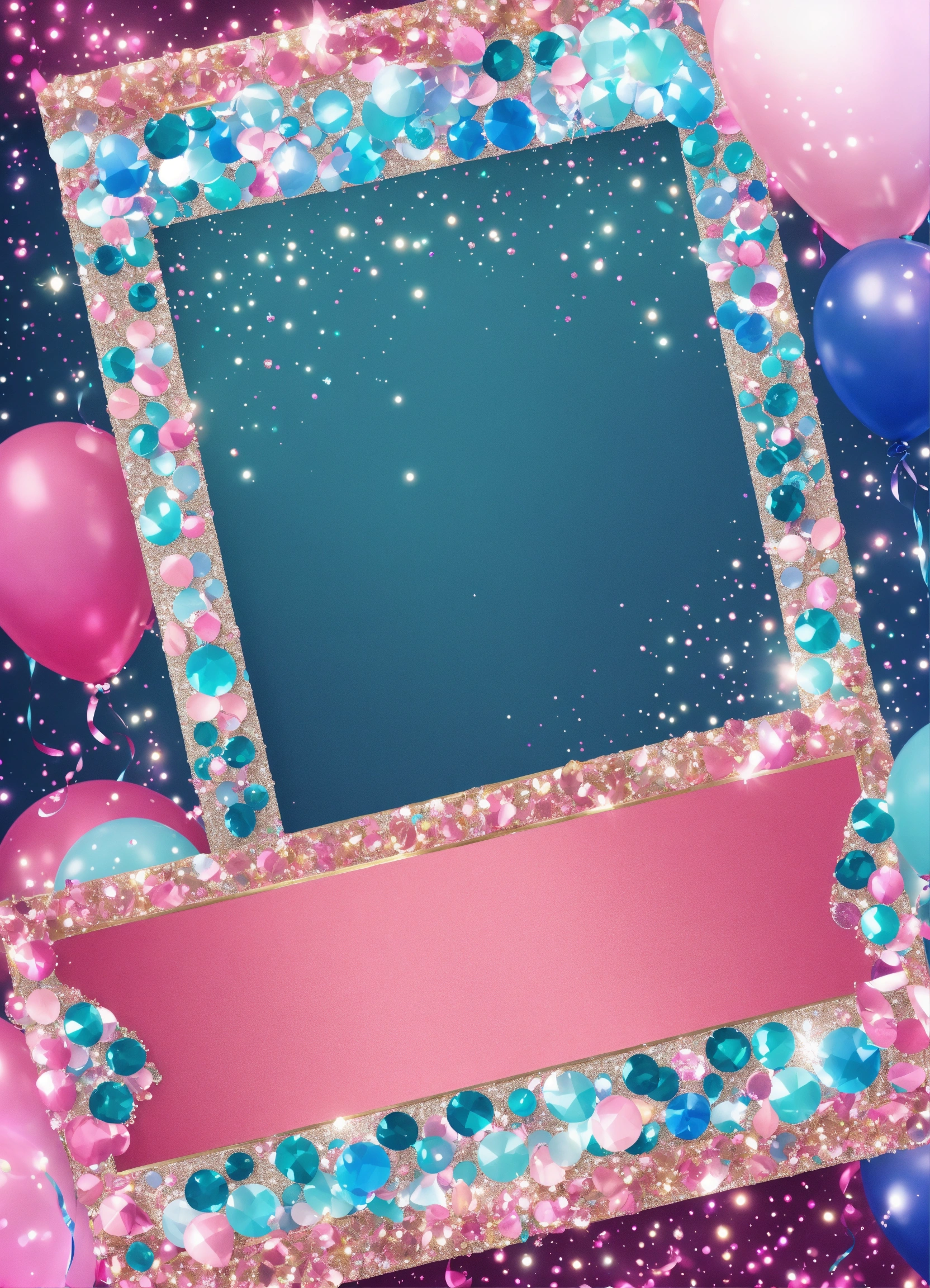 Lexica - Could you create a decorative, bright pinks blues rhinestones ...