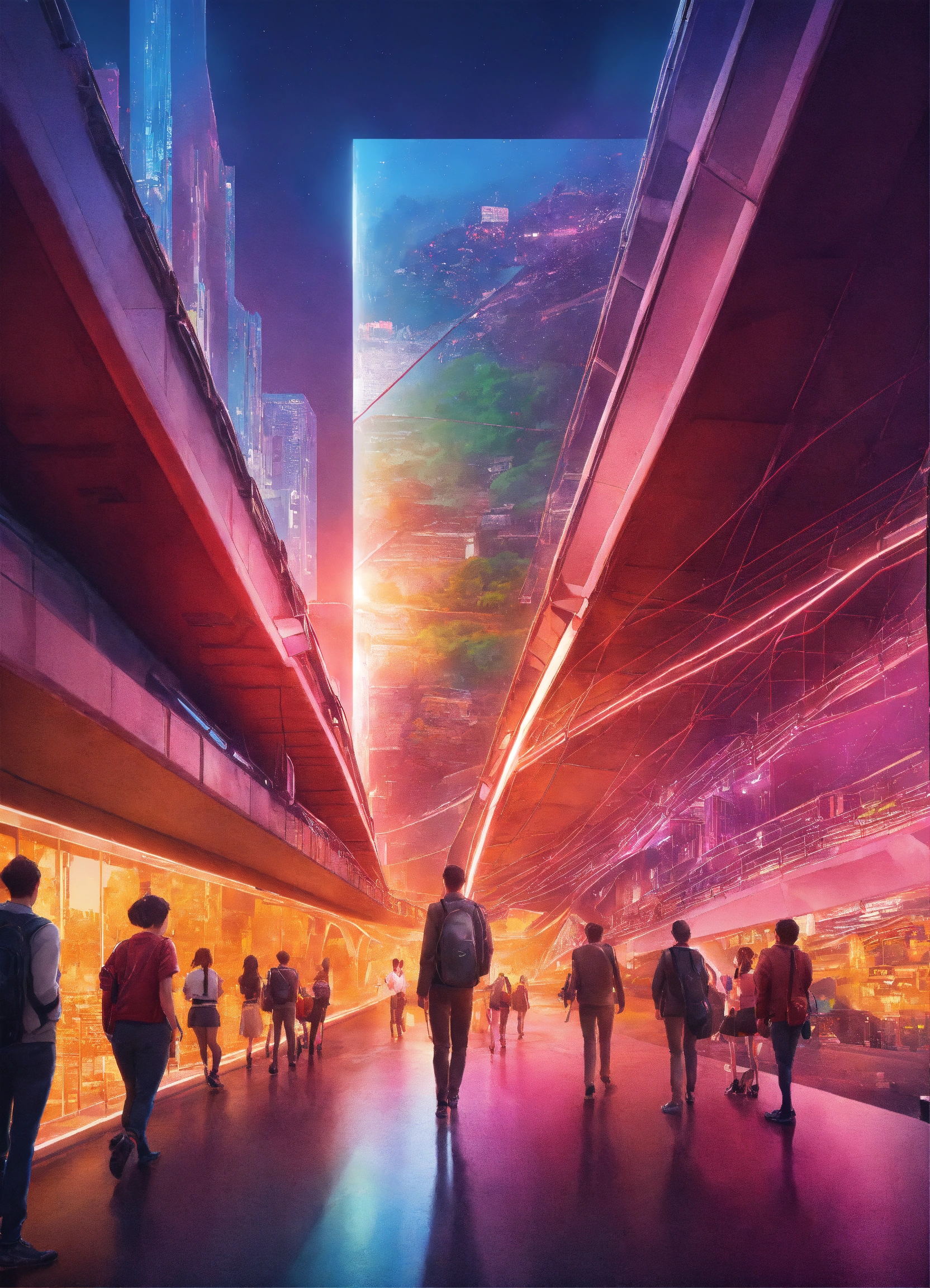 Lexica - Visualize a futuristic bridge, symbolizing connection and ...