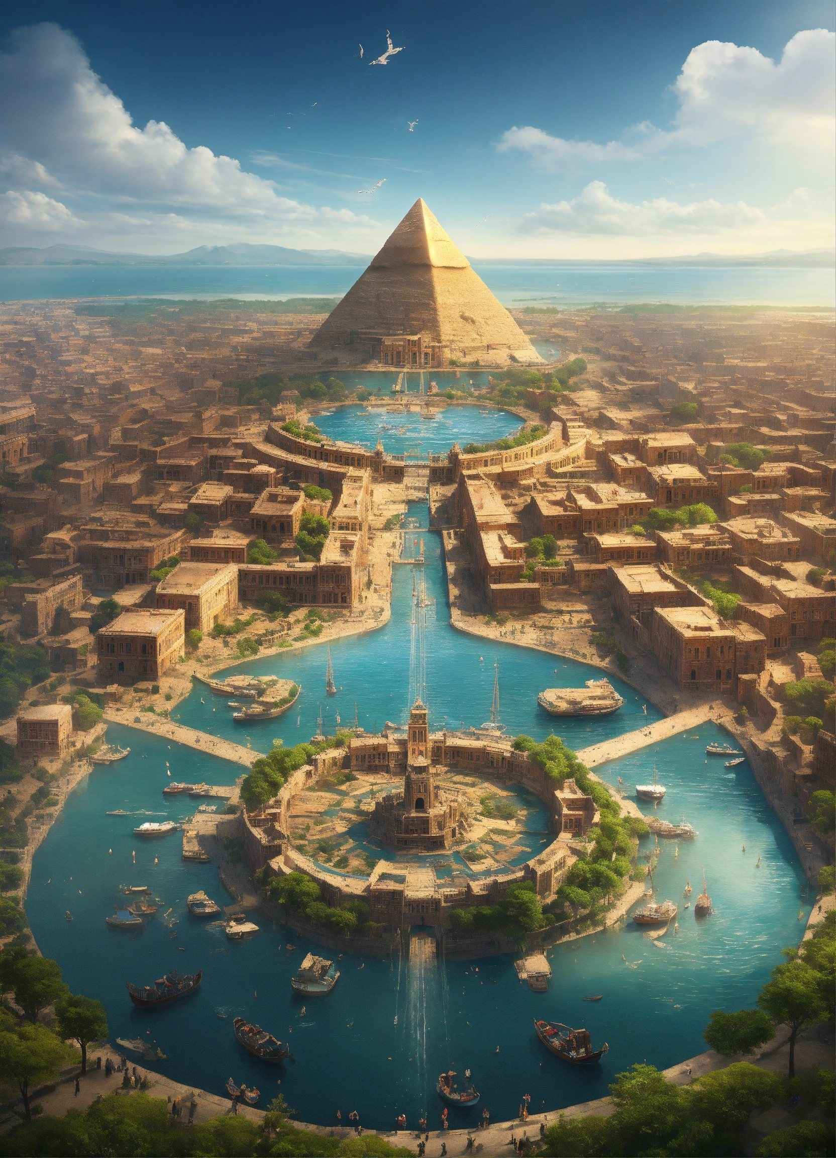 Lexica - City surrounded by a large ring of water along the outside of ...