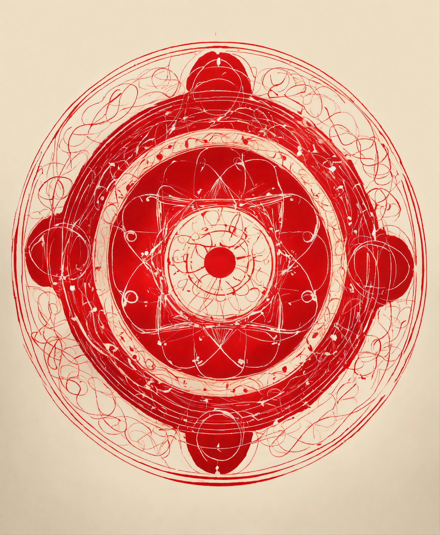 Lexica - Perfect drawing of a magical circle red symbol with few ...