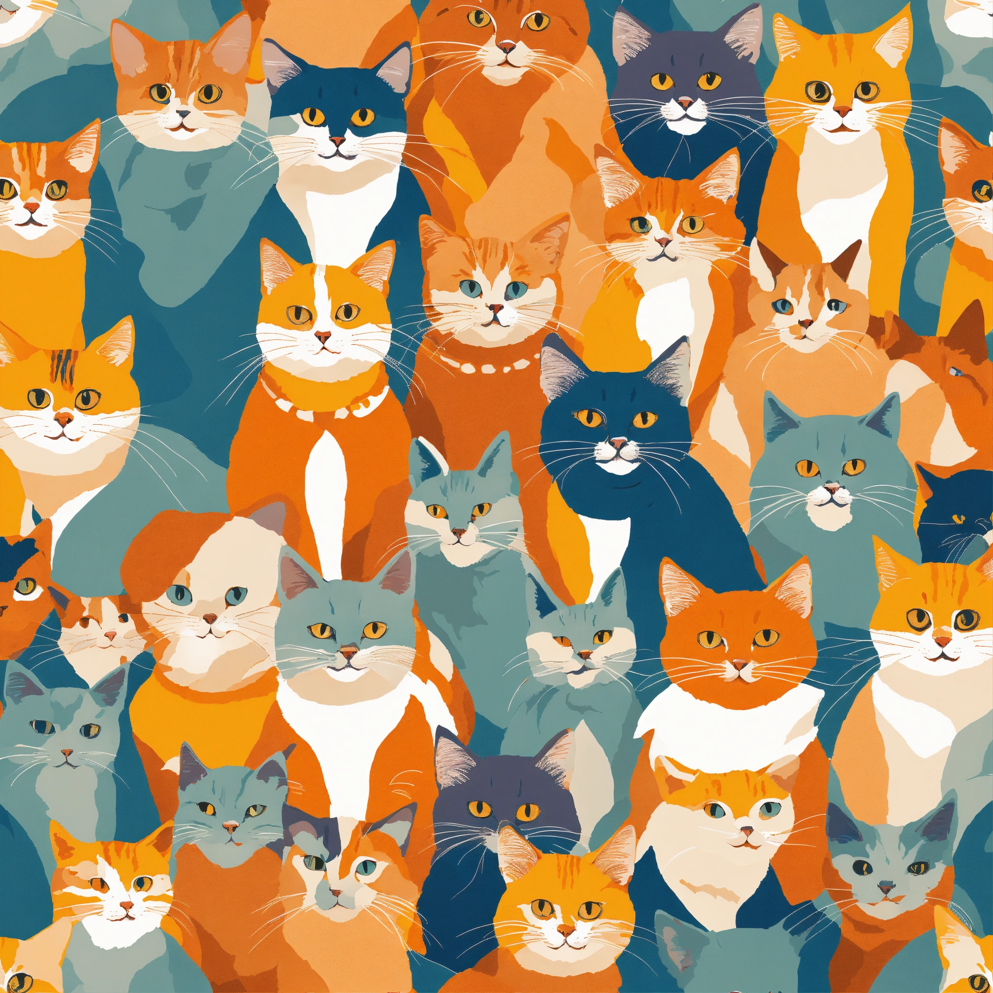 Lexica - Seamless patterns of cats, repeating patterns design, fabric ...