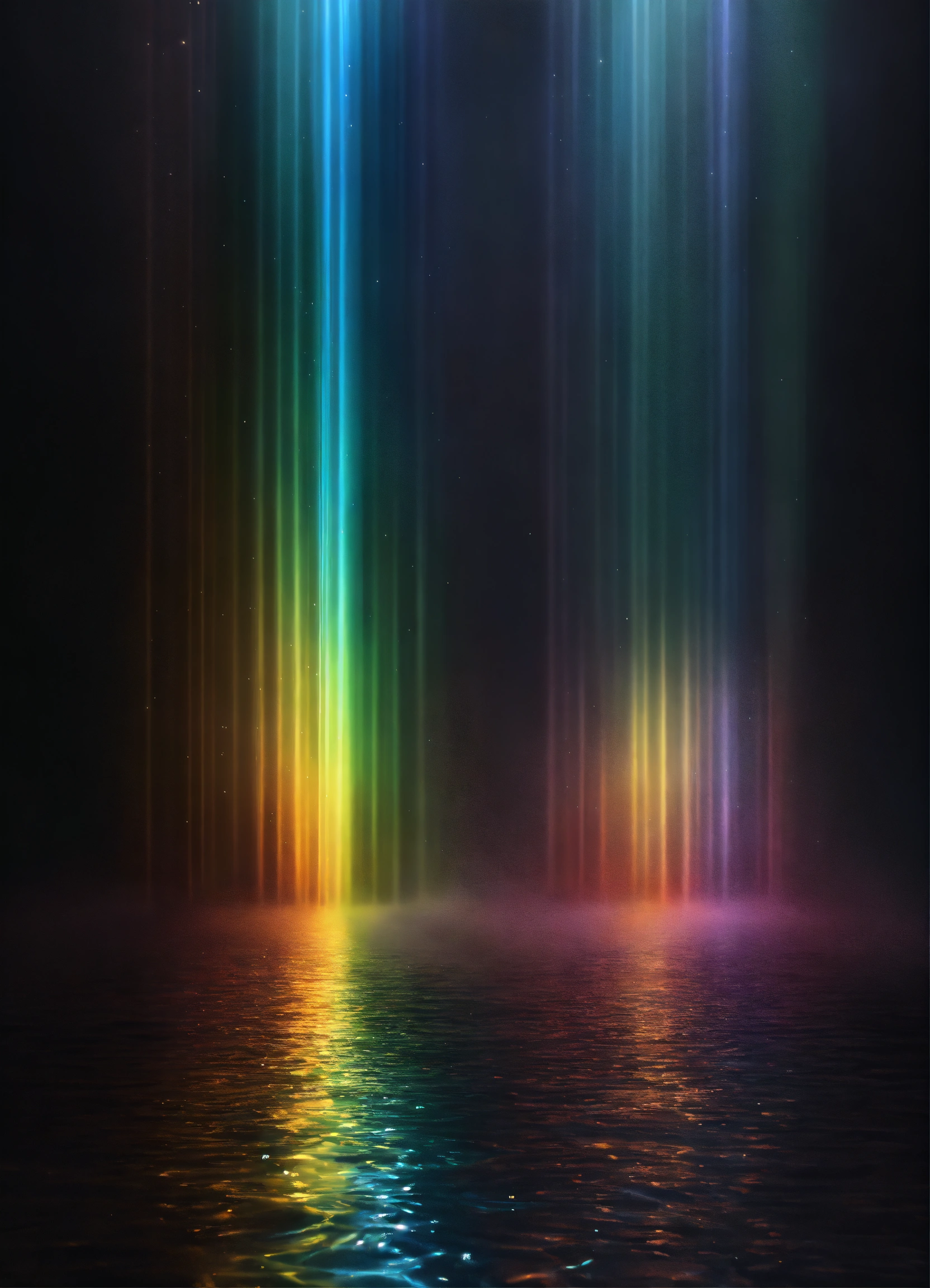 Lexica - Hyper realistic clear rainbow crystal rays of light on water ...