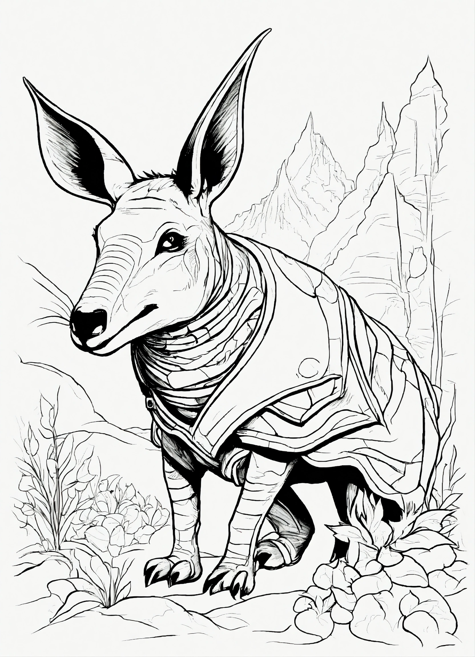 Lexica - Extremely simple image. Arcane Aardvark. cartoon style. black ...