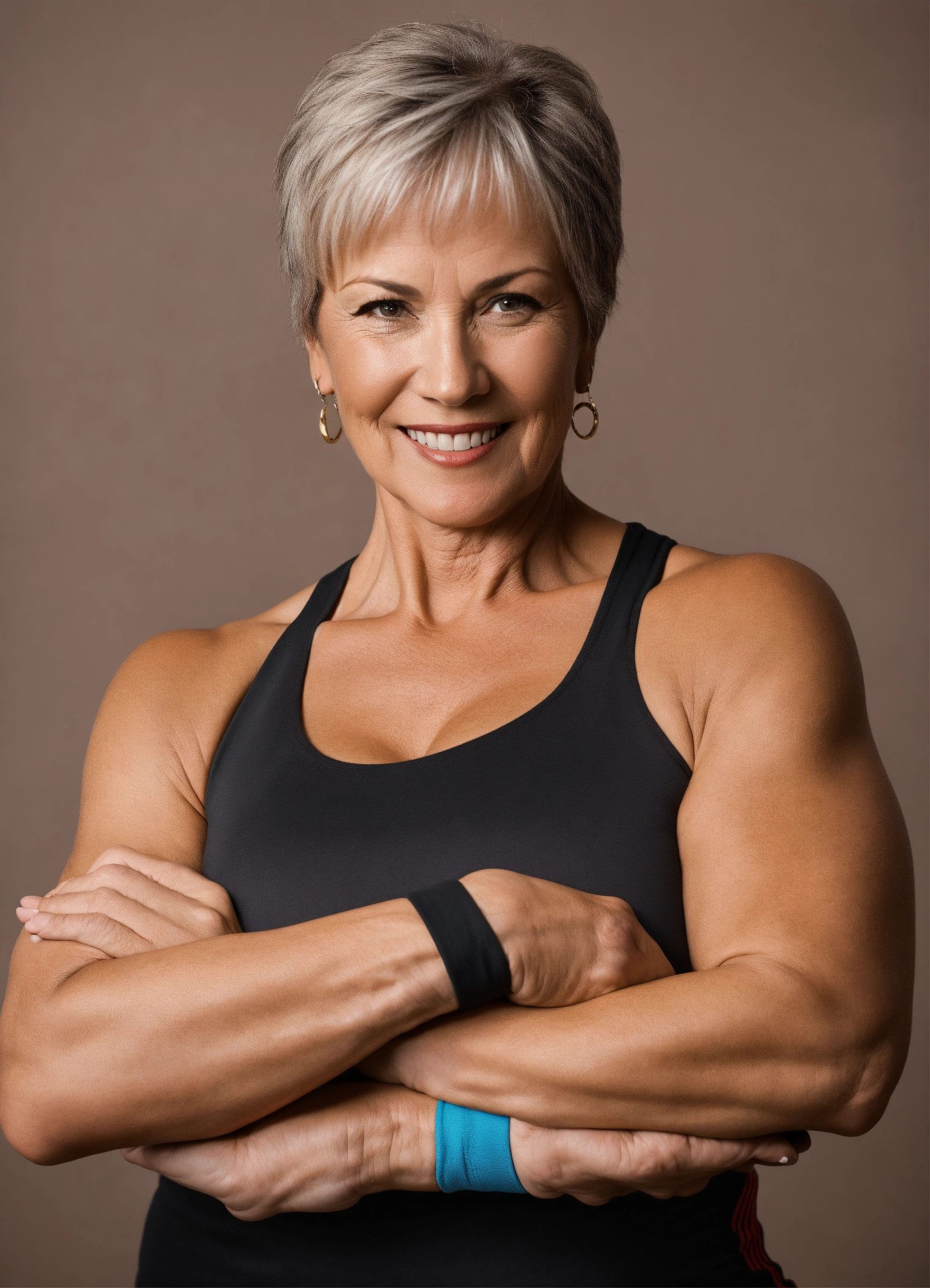 Lexica - 55 years old woman ready to armwrestle