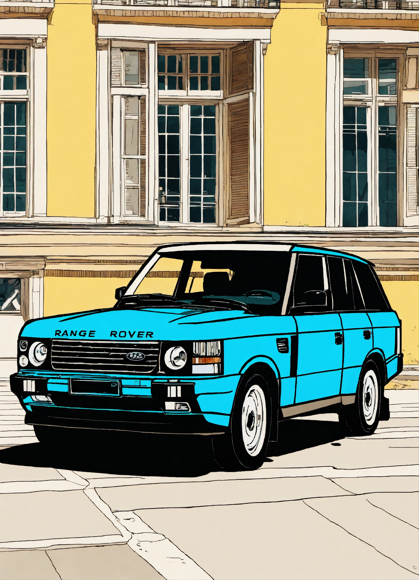 Lexica - Detailed pen and ink illustration of Range Rover Sport 2022 ...