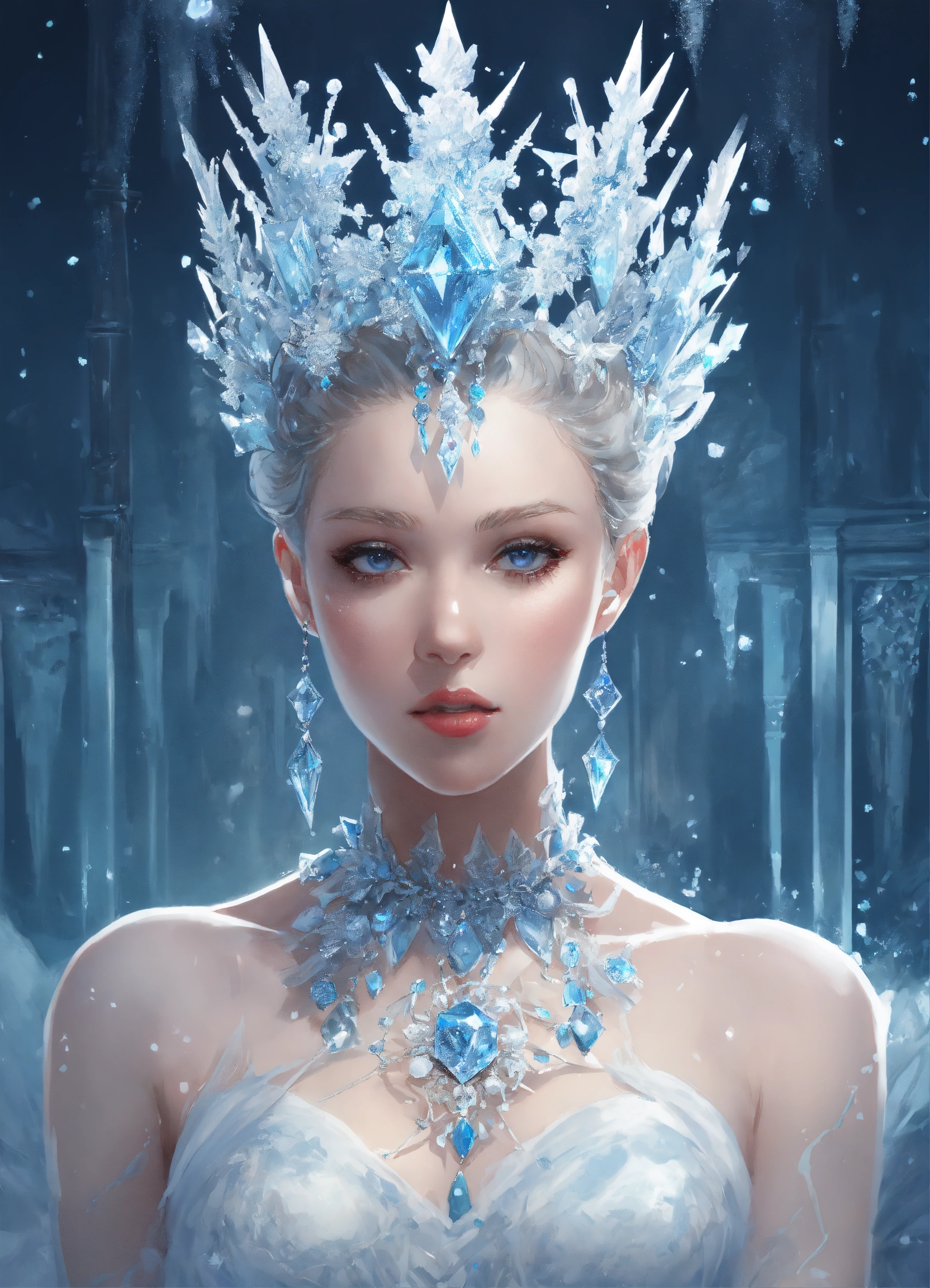 Lexica - Ice goddess holding an ice sceptre, cold, highly detailed ice ...