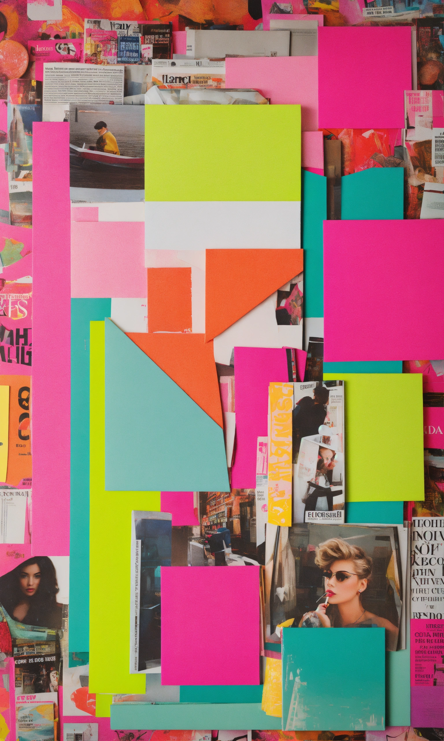 Lexica - Magazine cut out collage, neon colors