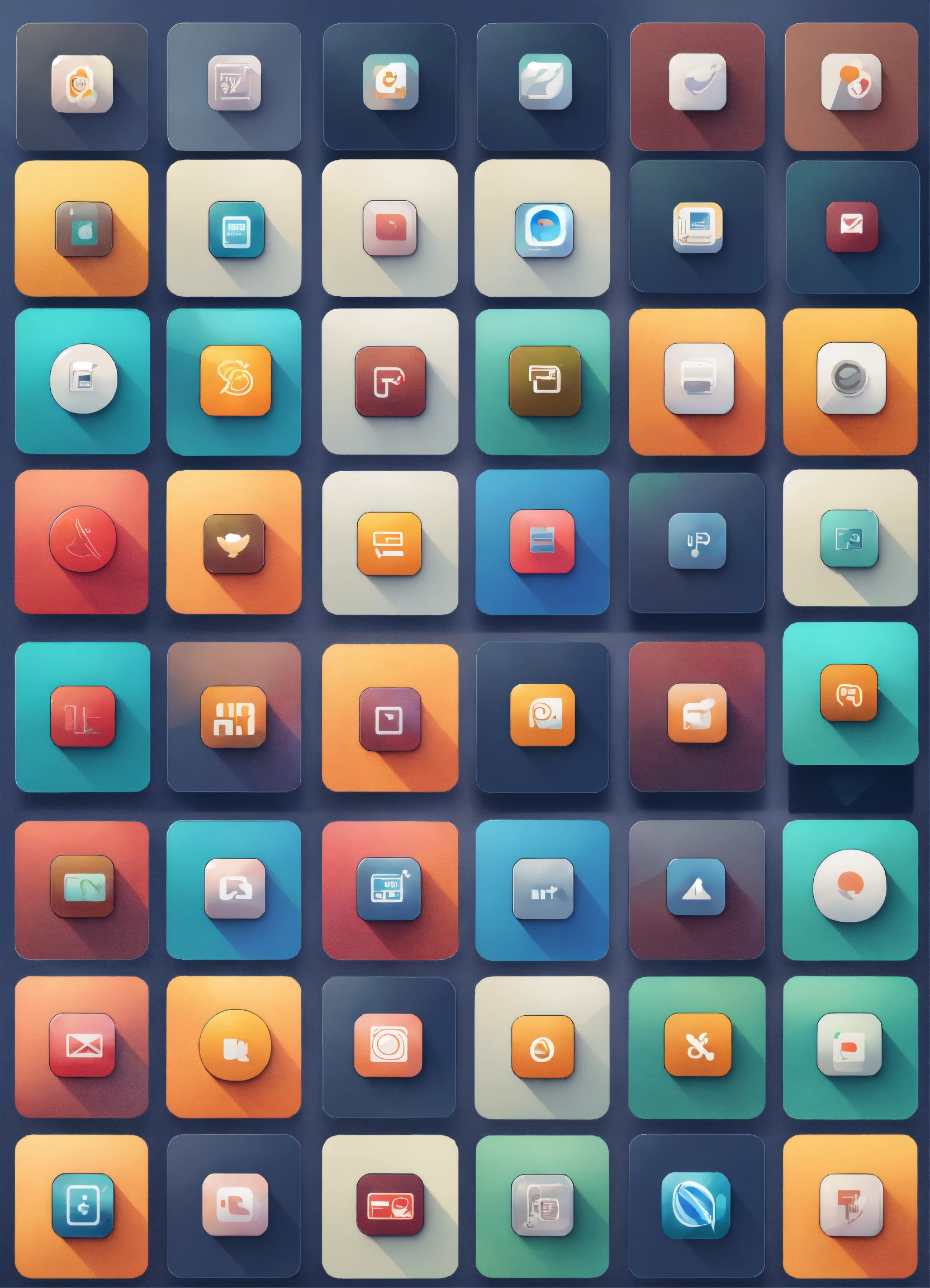 Lexica - Mobile app icons pile, stack, 2 dimension, illustration ...