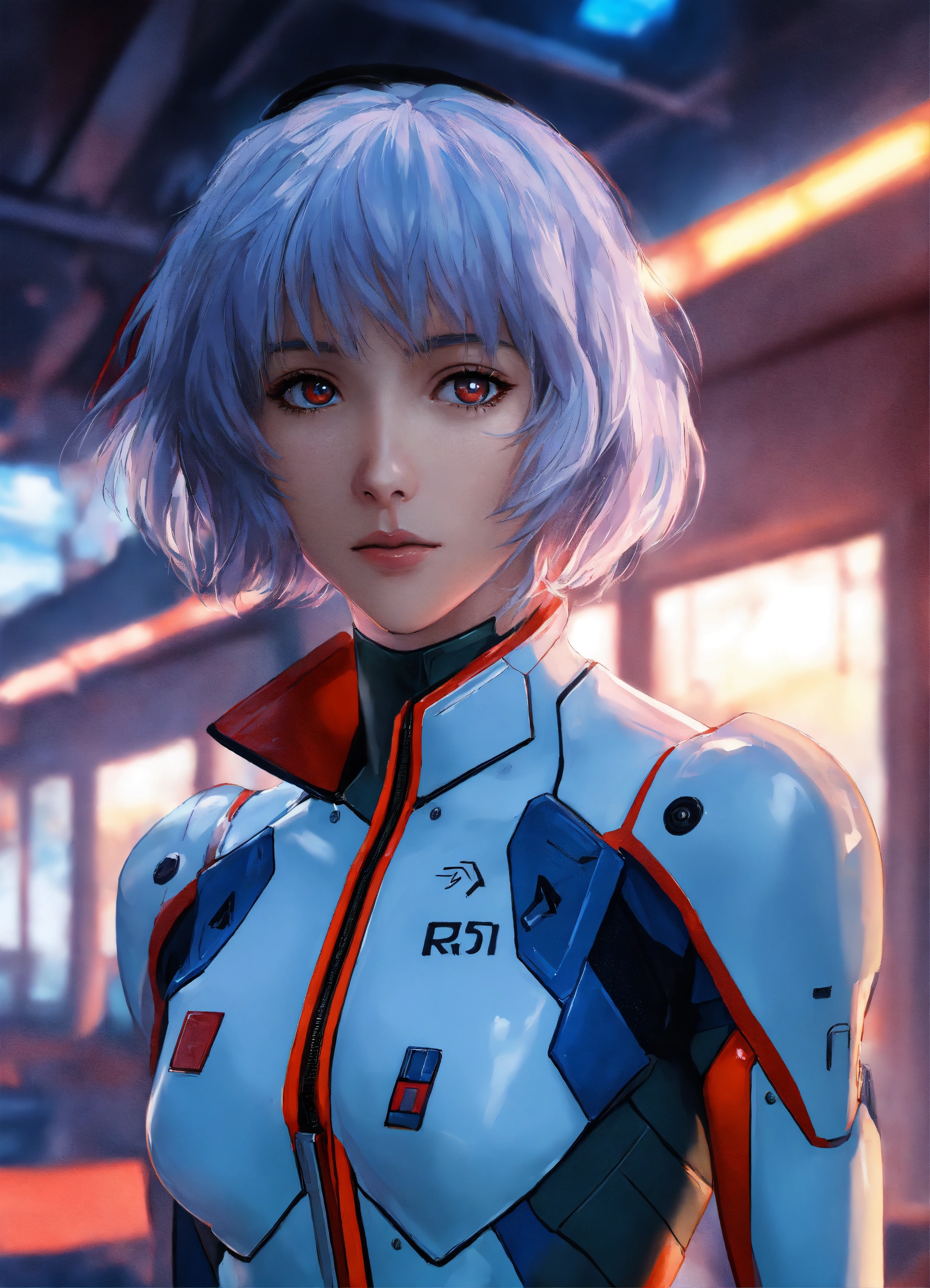 Lexica - Portrait of Rei Ayanami from Neon Genesis Evangelion, detailed ...