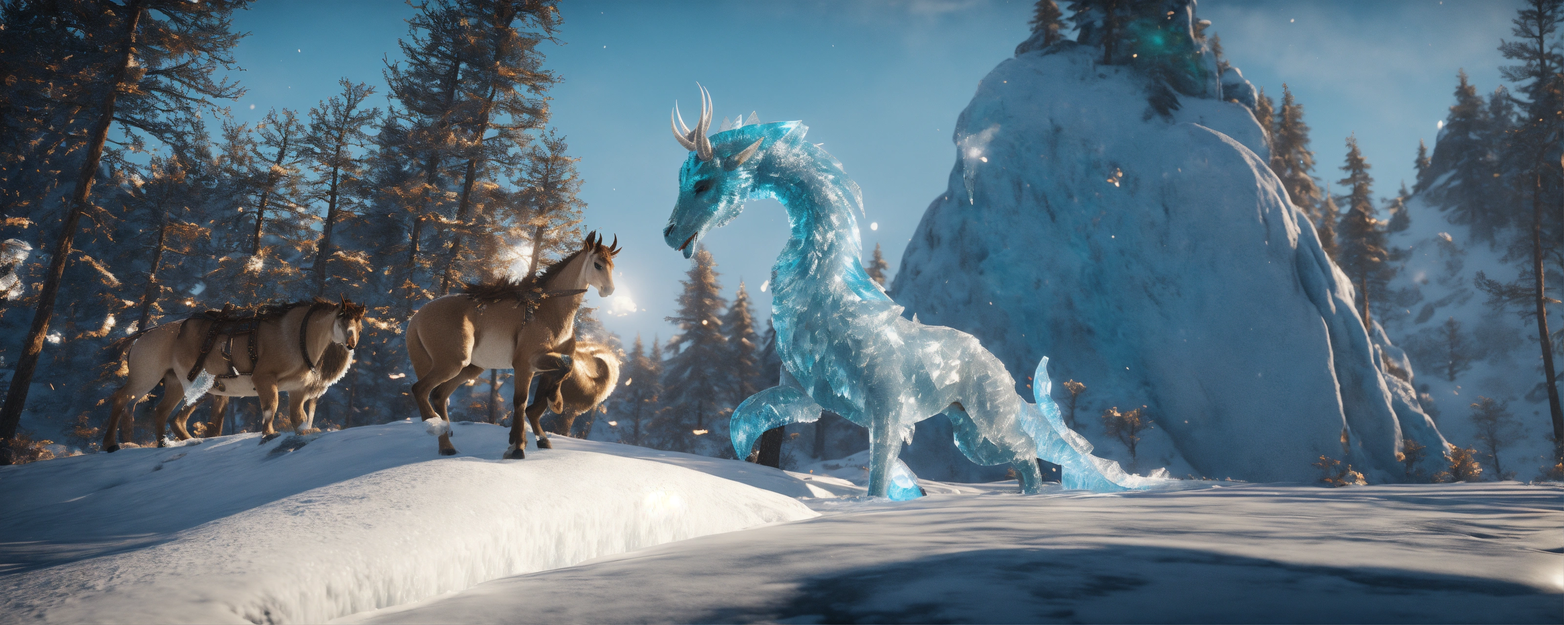 Lexica - A ice mythical creature, 32k, UNREAL ENGINE