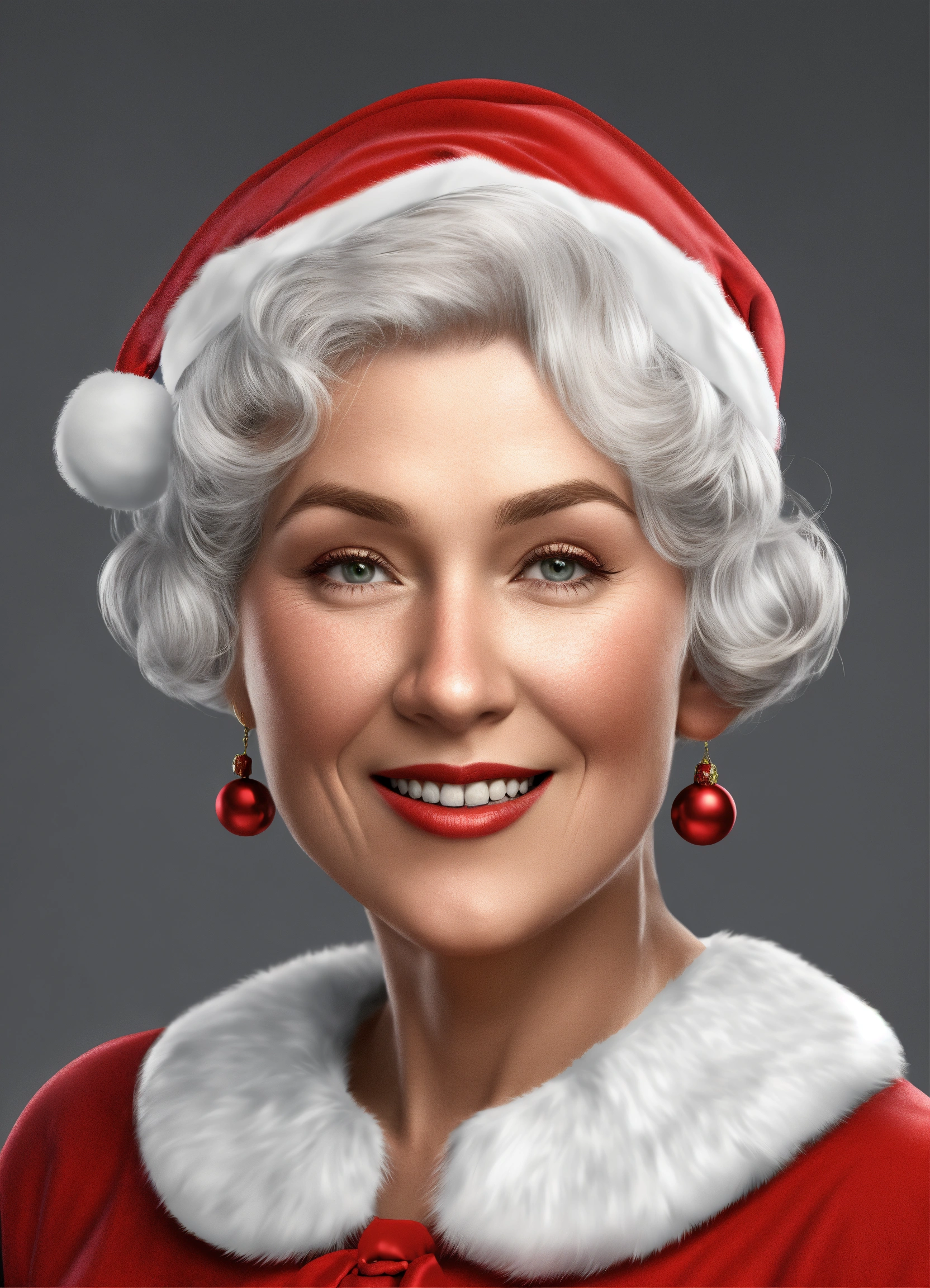 Lexica - Cartoon mrs. claus, hyper realistic on white background