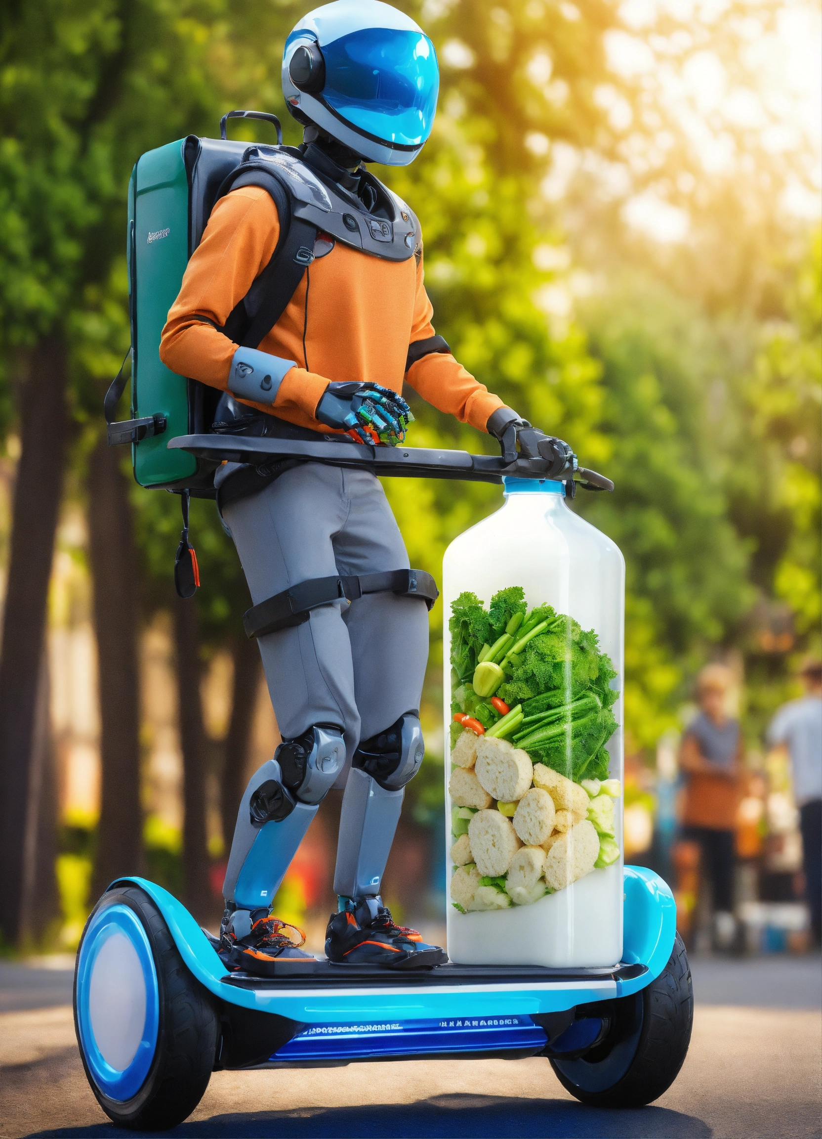 Lexica - A passionate male robot riding on hoverboard to deliver ...