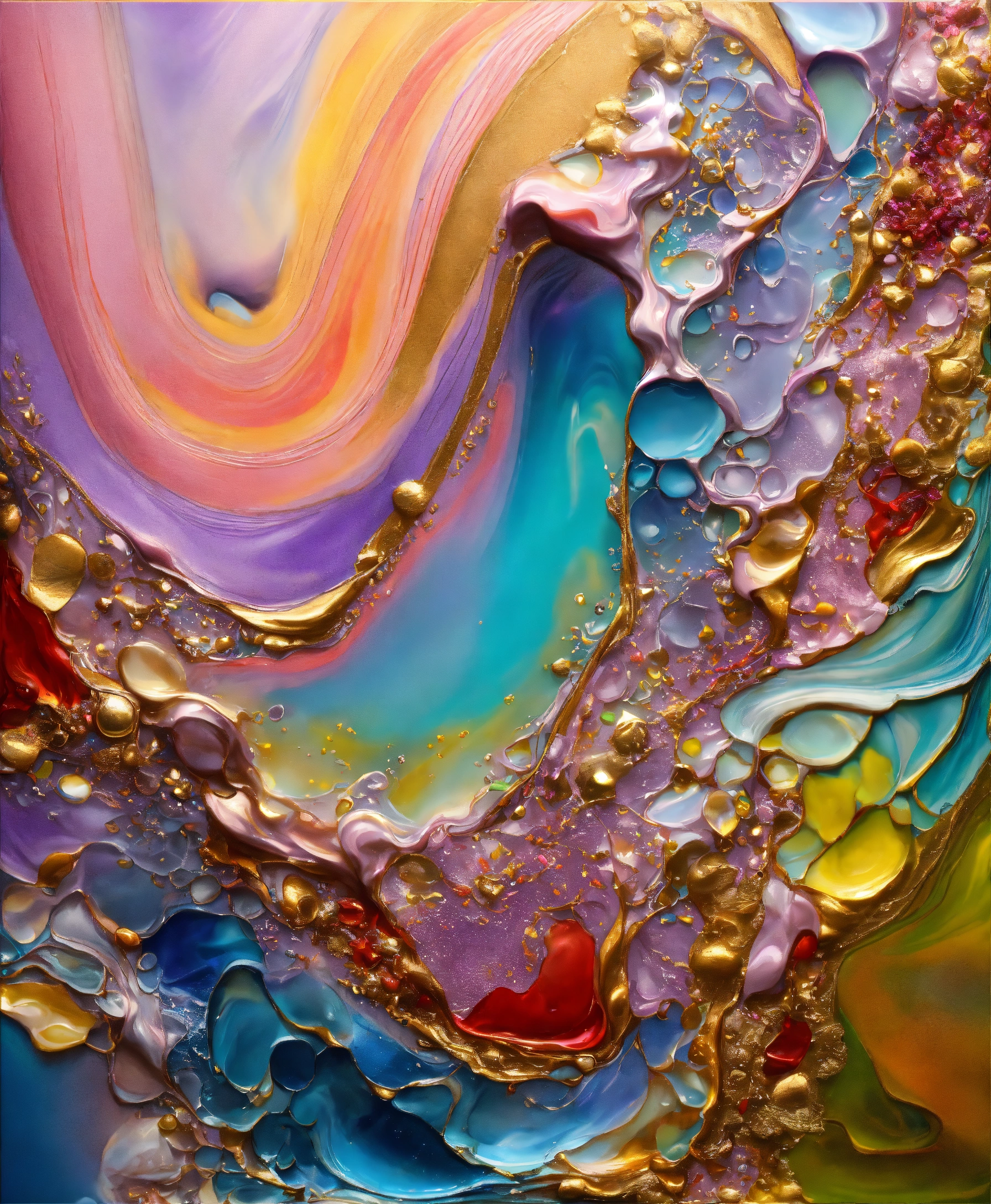 Lexica - Colorful abstract painting oil and water complex complicated ...