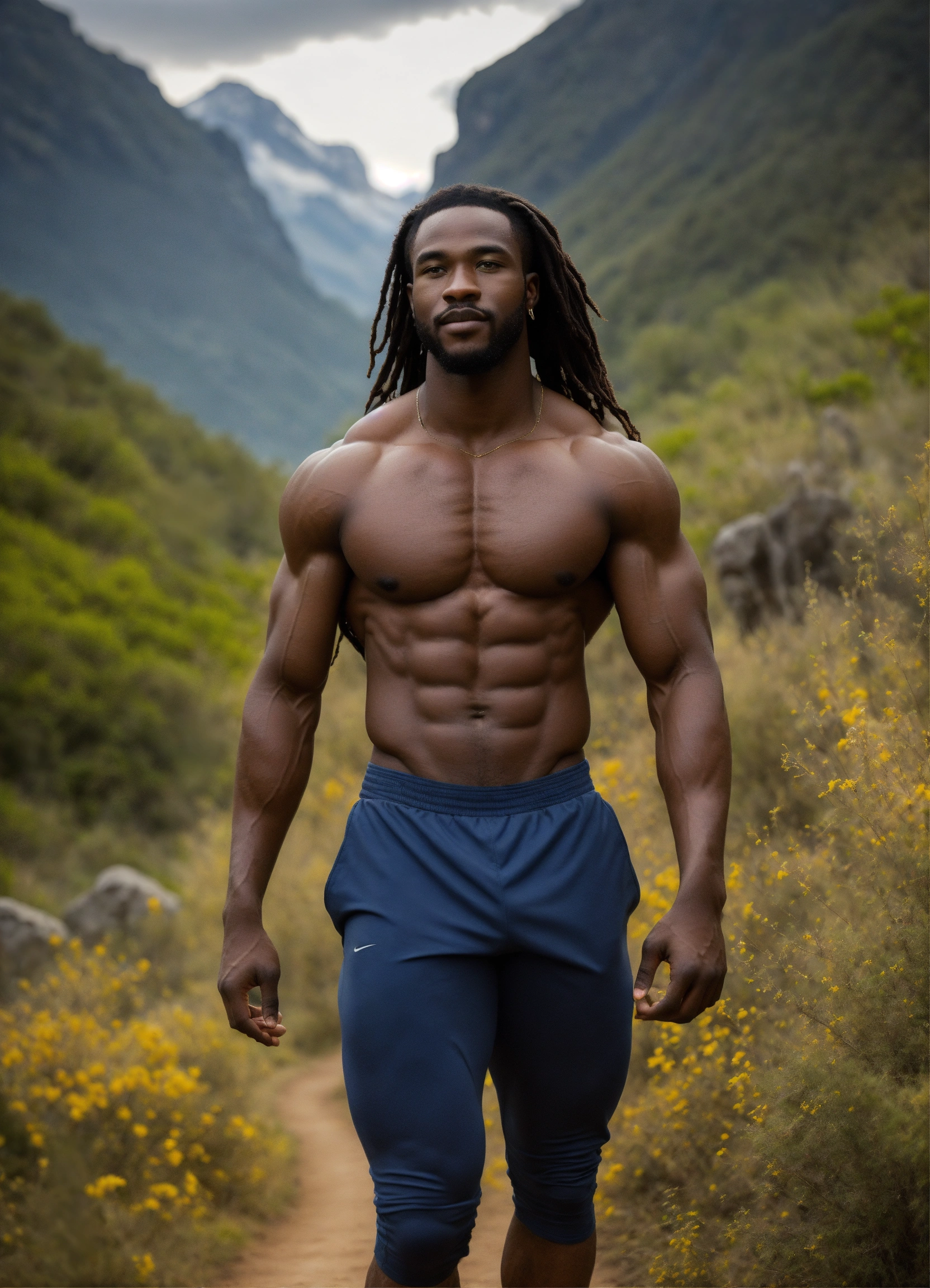 Lexica - African men, long hair, well-developed body muscles ...