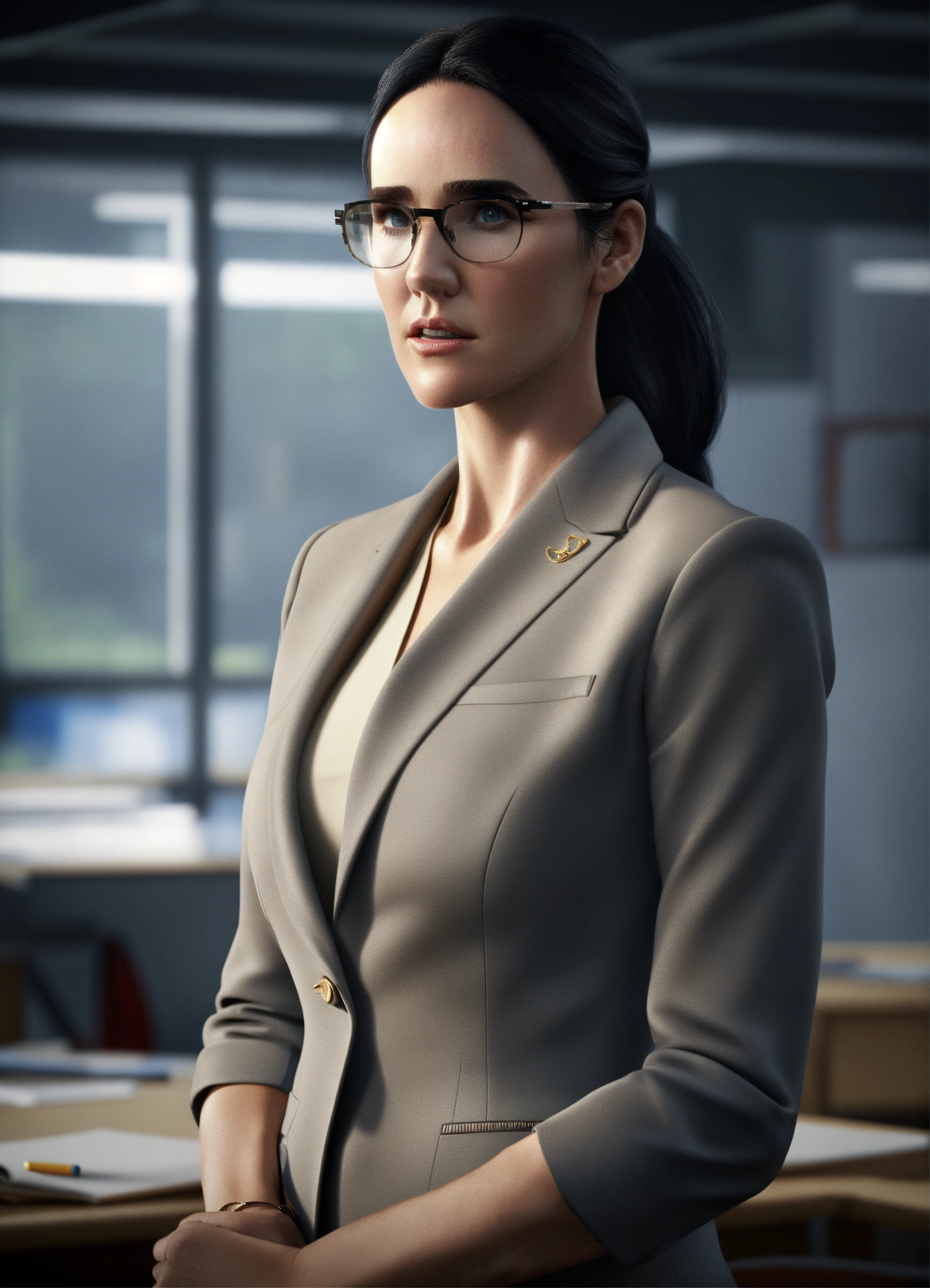 Lexica Jennifer Connelly As A Beautiful School Teacher Wearing Tight Suit Haa Sleek Design 