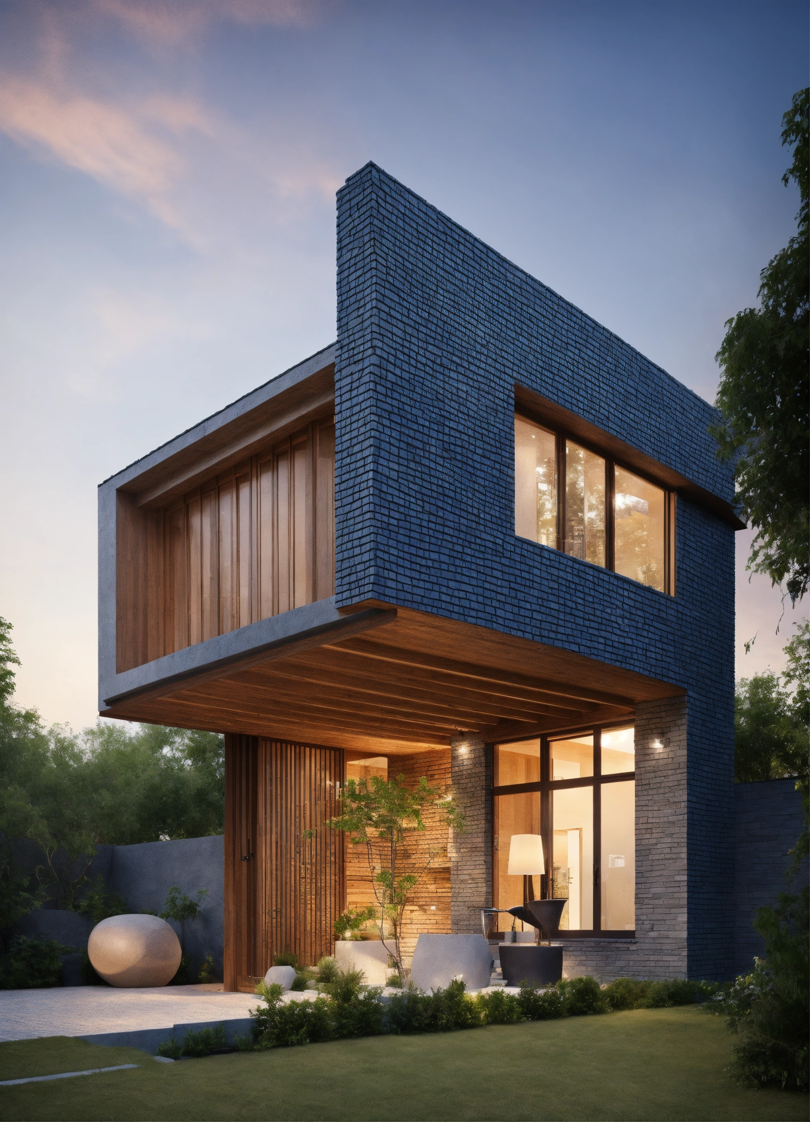 Lexica - Small masonry house architectural design